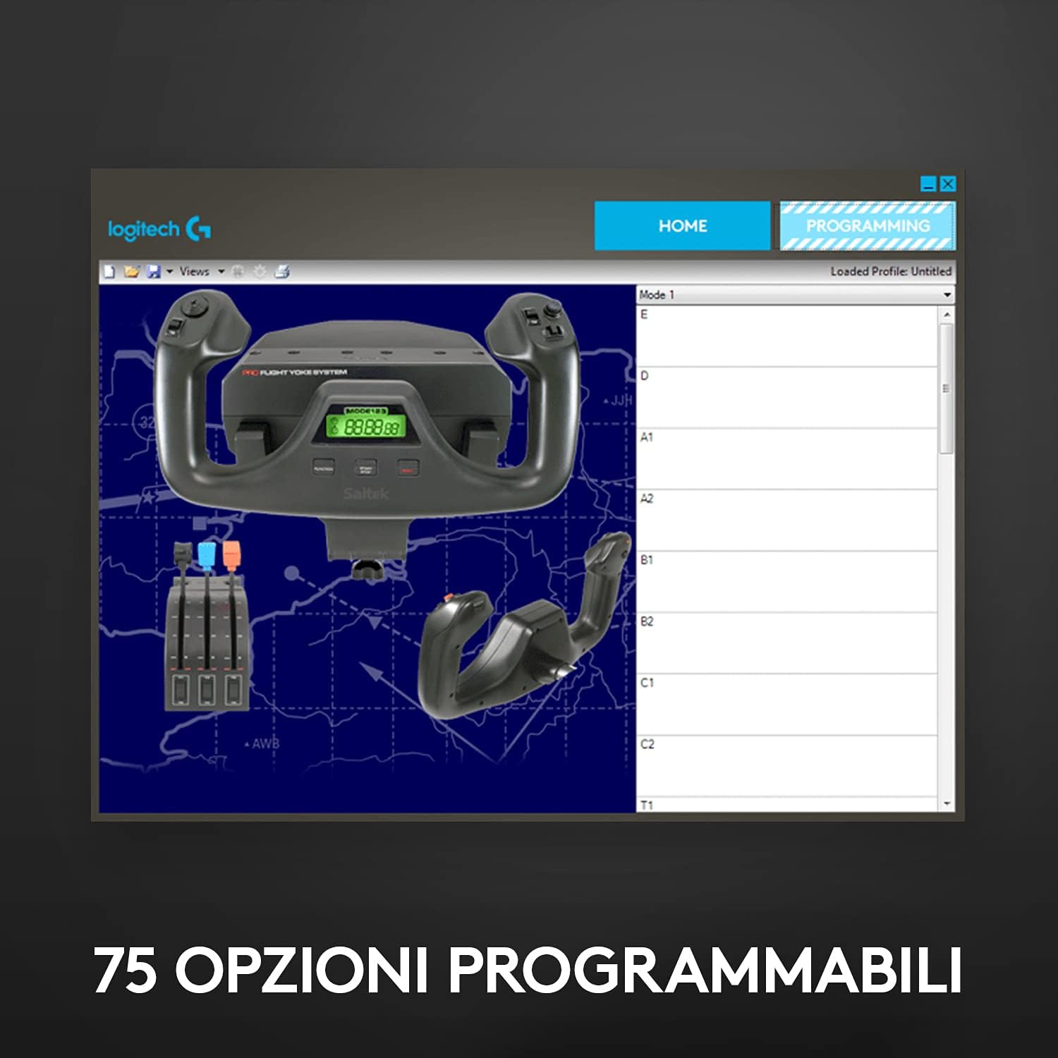 Thumbnail 6 de Logitech G Saitek Pro Flight Yoke System (PC, USB) con leva in acciaio e 75 controlli programmabili – nero