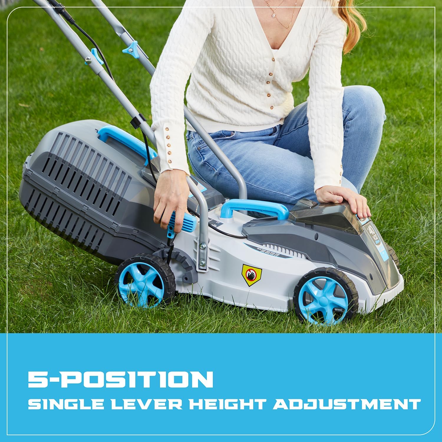 Detalle de Swift 40V Cordless Lawnmower (Brushless) – 32cm cutting width, 30L grass box, 1x 2.0Ah battery & charger