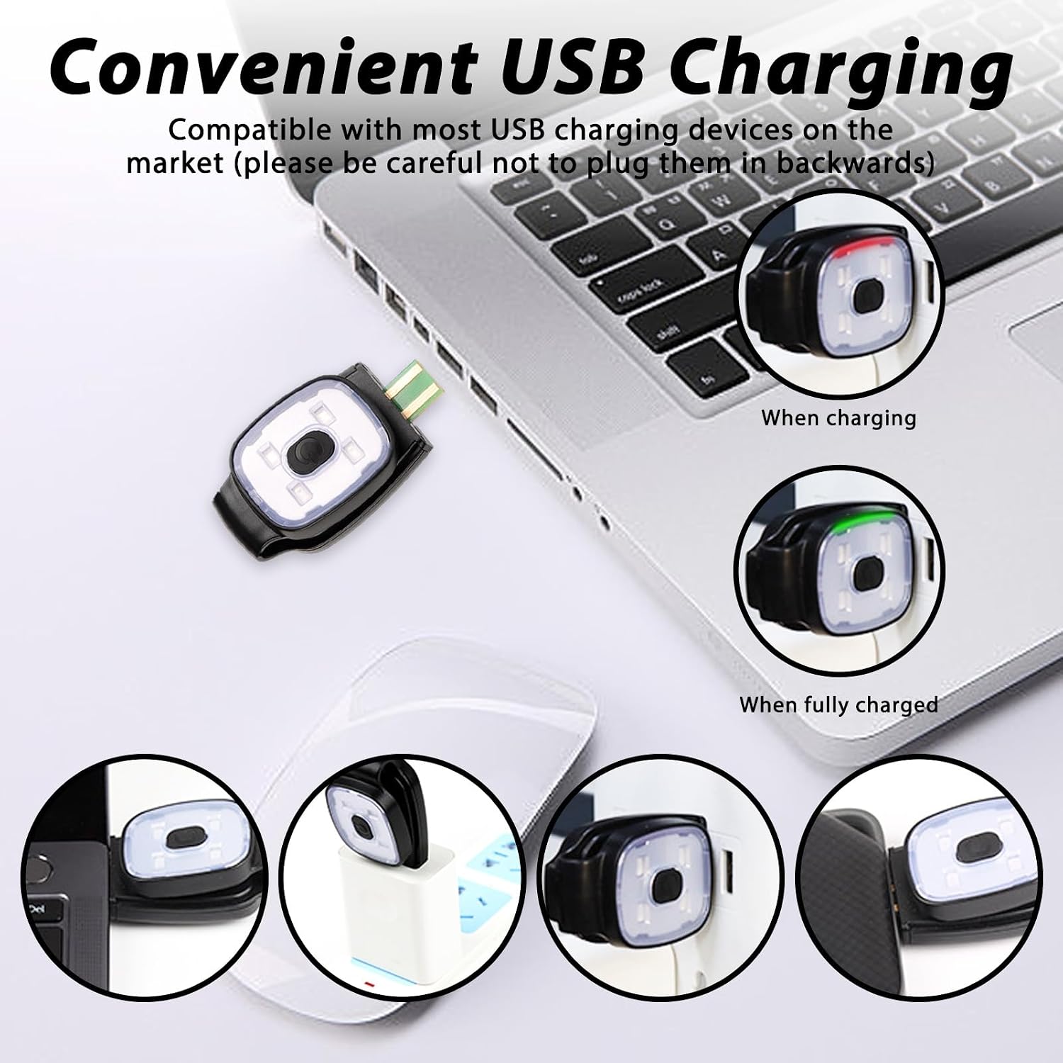 Thumbnail 3 de Xerteam 2 Pack Clip-On Torch USB rechargeable running light