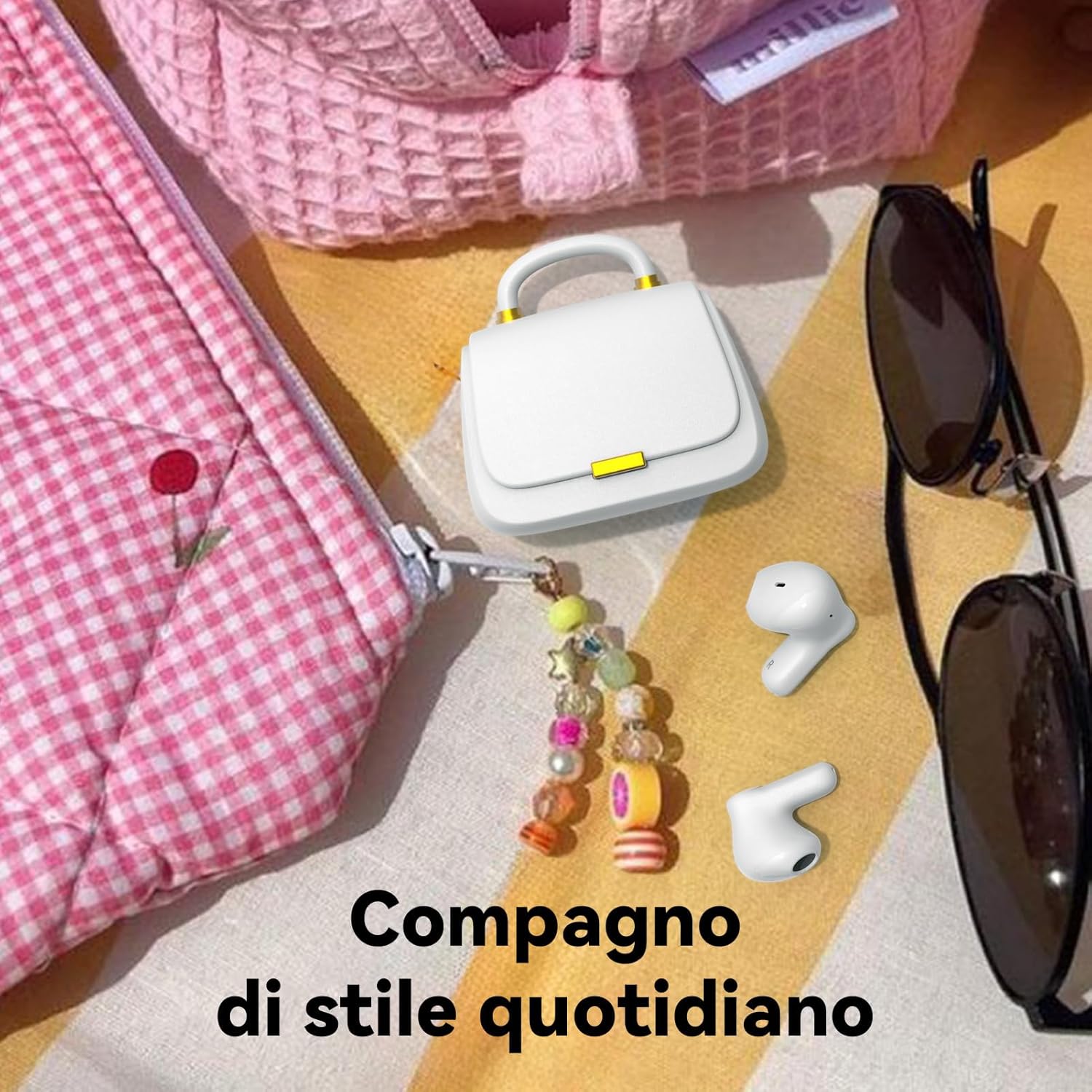 Thumbnail 6 de Auricolari True Wireless Bluetooth In-Ear con driver da 13 mm e custodia elegante con catena di perle e diamanti