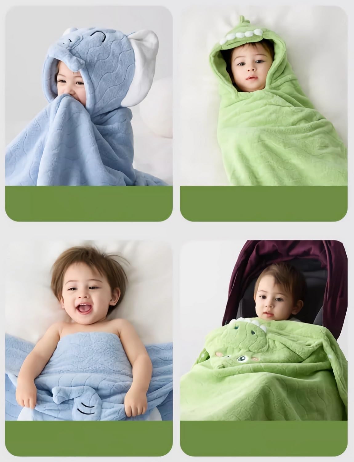 Thumbnail 6 de Fayscingo Baby Hooded Bath Towel 120x80cm – Soft Coral Fleece Poncho for Kids