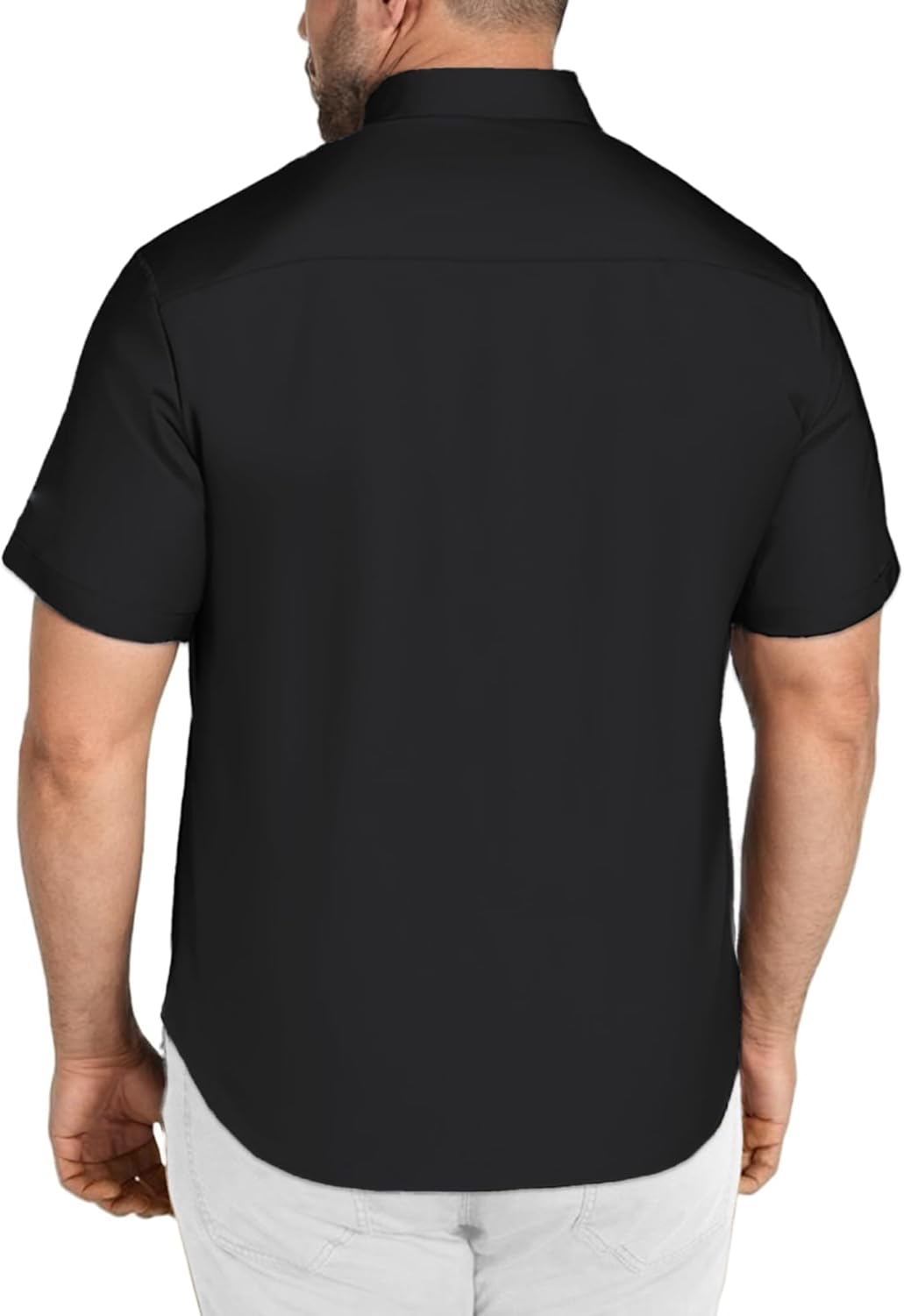 Detalle de COOFANDY Big & Tall Short Sleeve Button-Down Dress Shirt