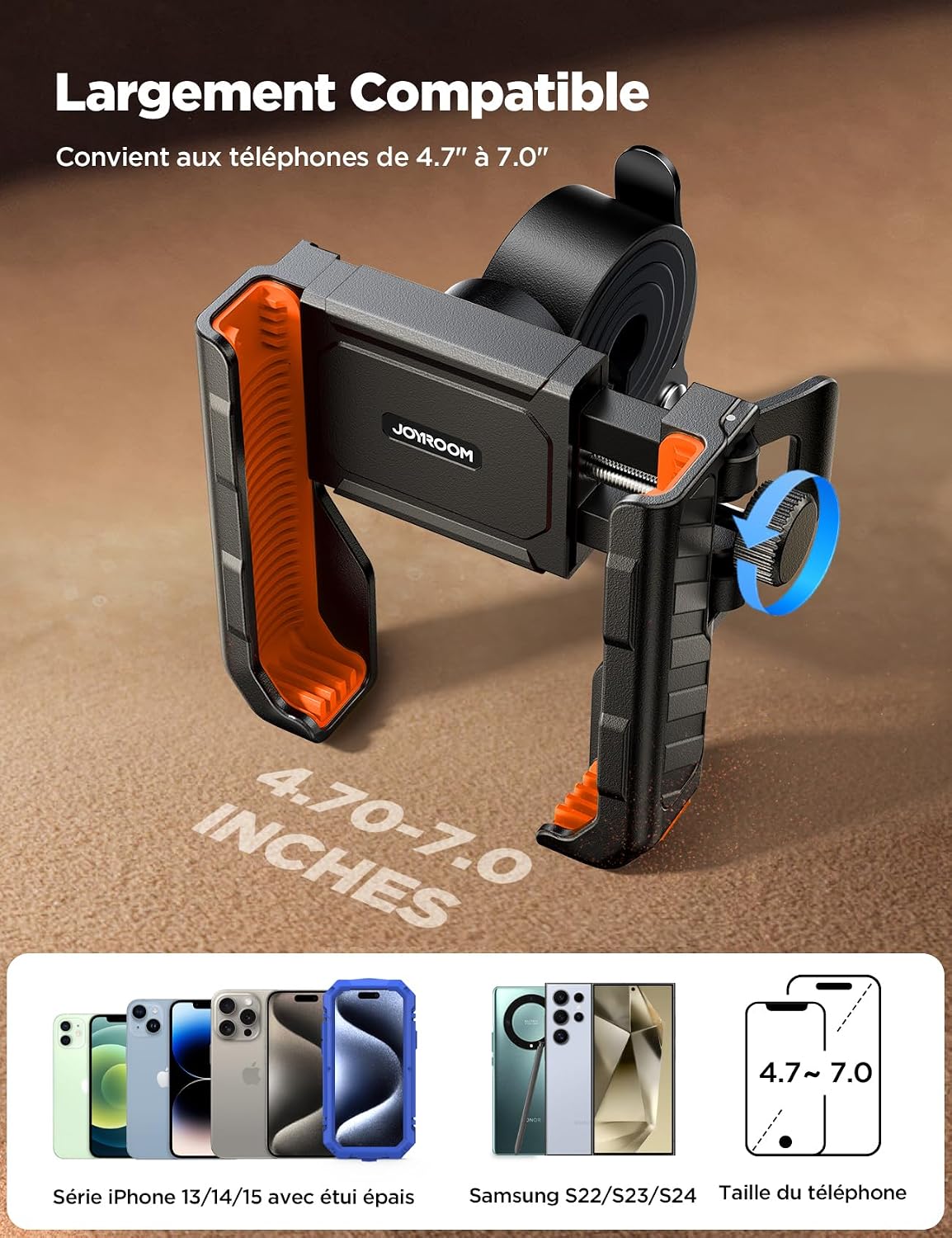 Detalle 1 de JOYROOM Support guidon anti-vibration 360°