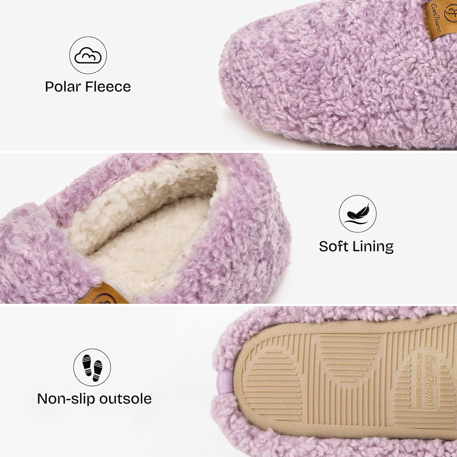 Thumbnail 4 de EverFoams Women’s Soft Curly Full Slippers: Memory Foam Comfort with Polar Fleece Lining