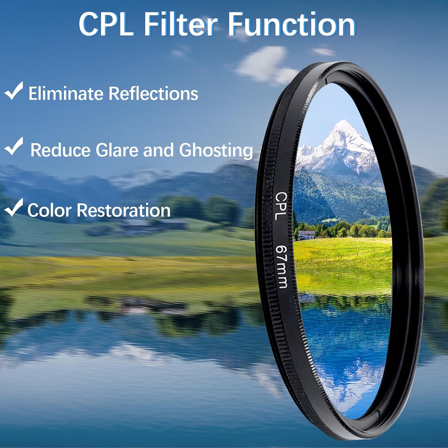 Thumbnail 1 de 67mm CPL Polarisationsfilter für Smartphone