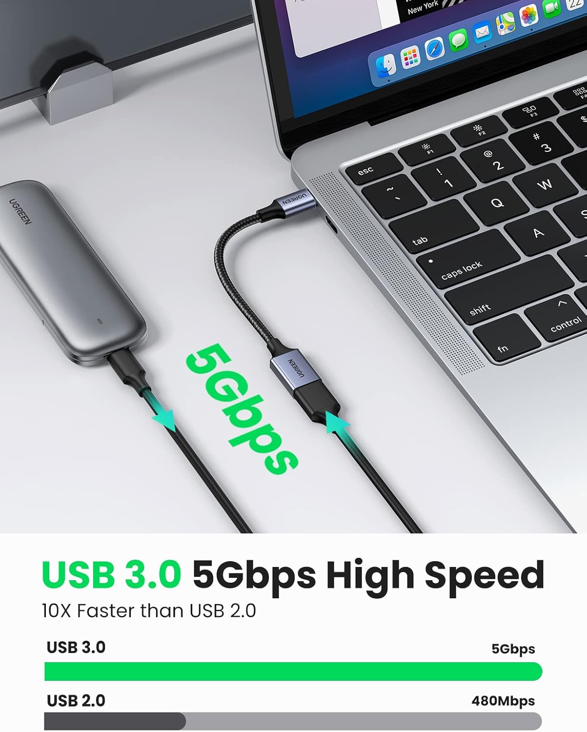 Detalle 2 de UGREEN USB C to USB Adapter 10Gbps