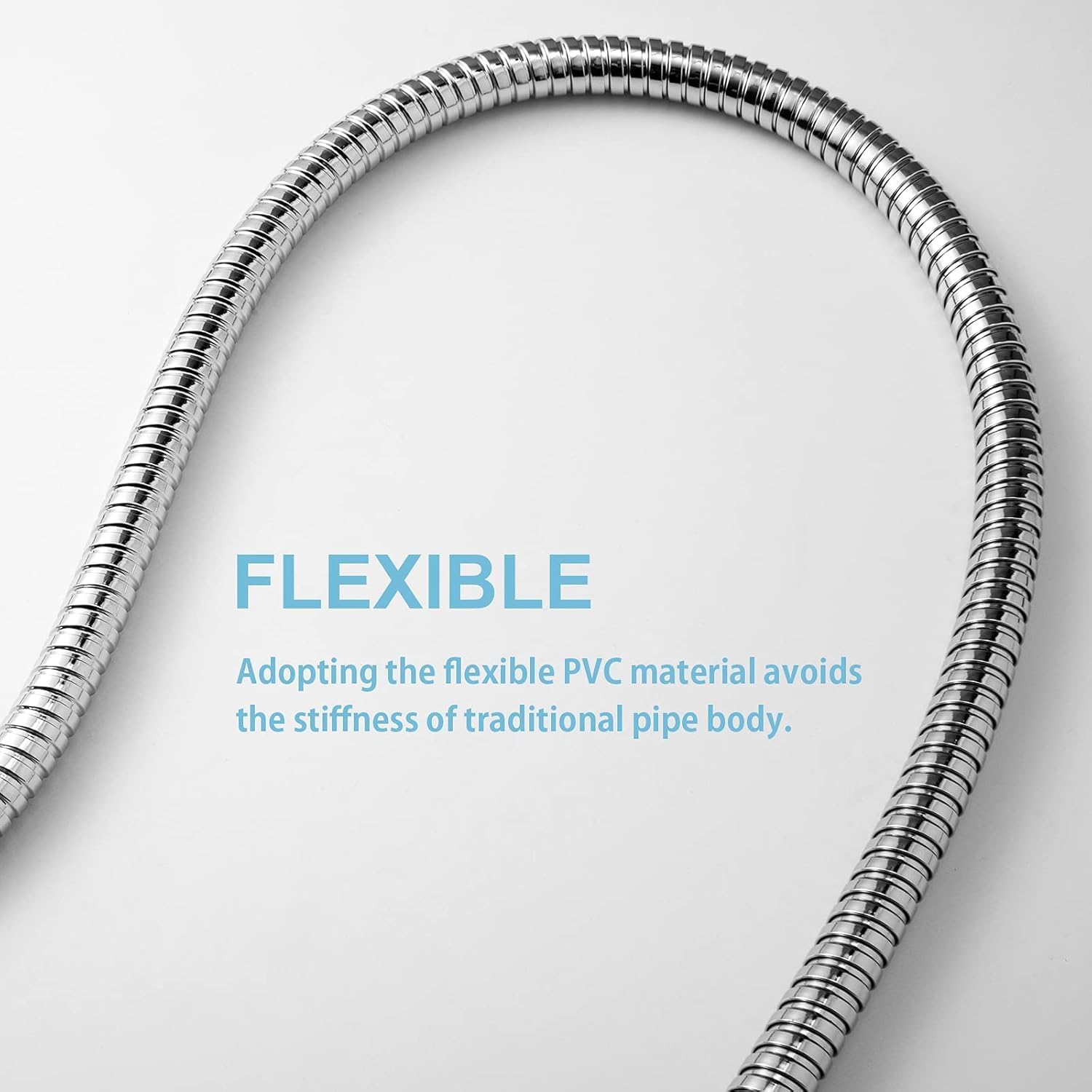 Detalle de OFFO Shower Hose 3m – Stainless Steel Anti-Kink Chrome Replacement