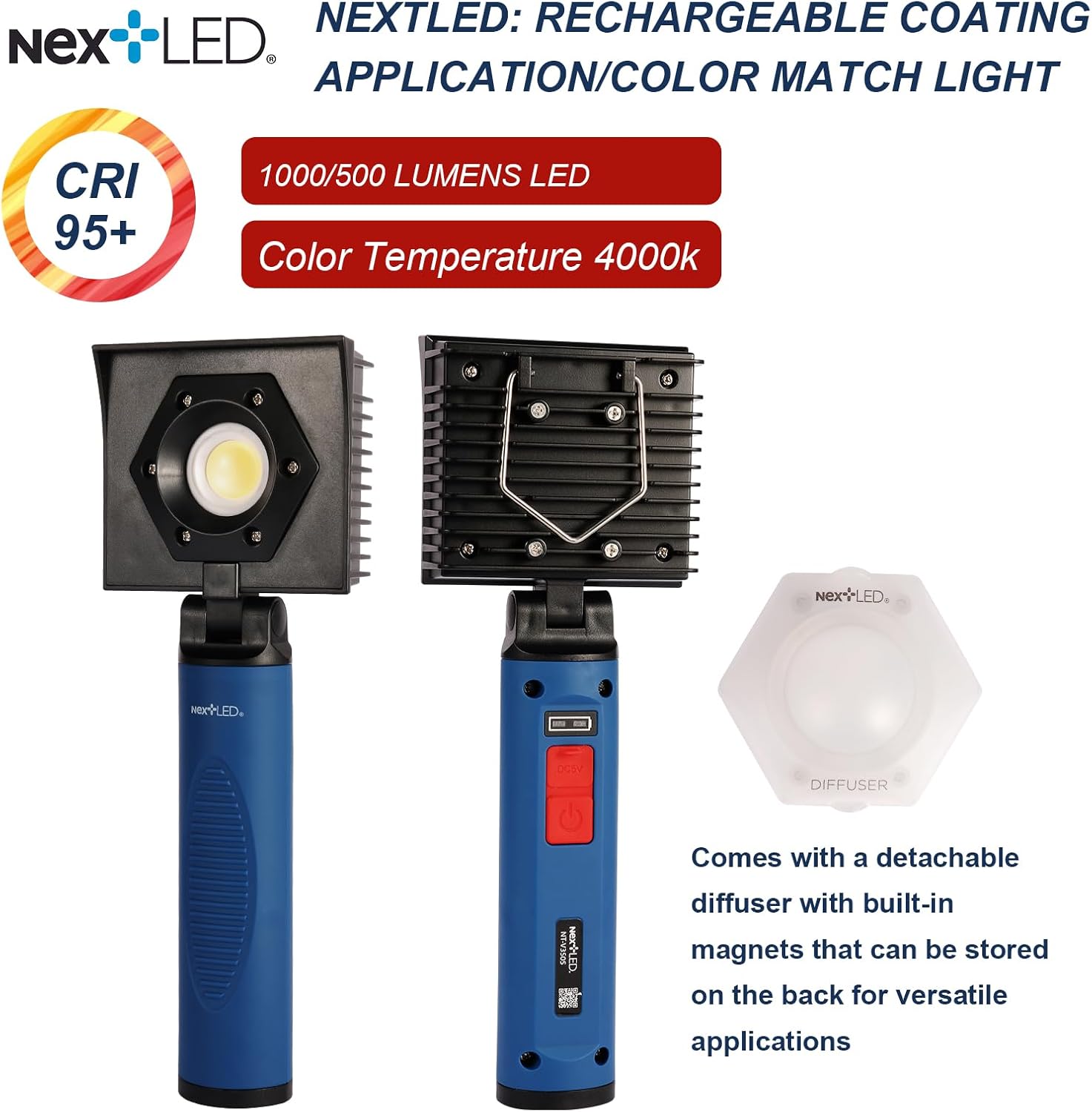 Detalle de NextLED NT-V3505 カラーマッチ検査用LED作業灯 CRI 95+・4000K・着脱式ディフューザー付き