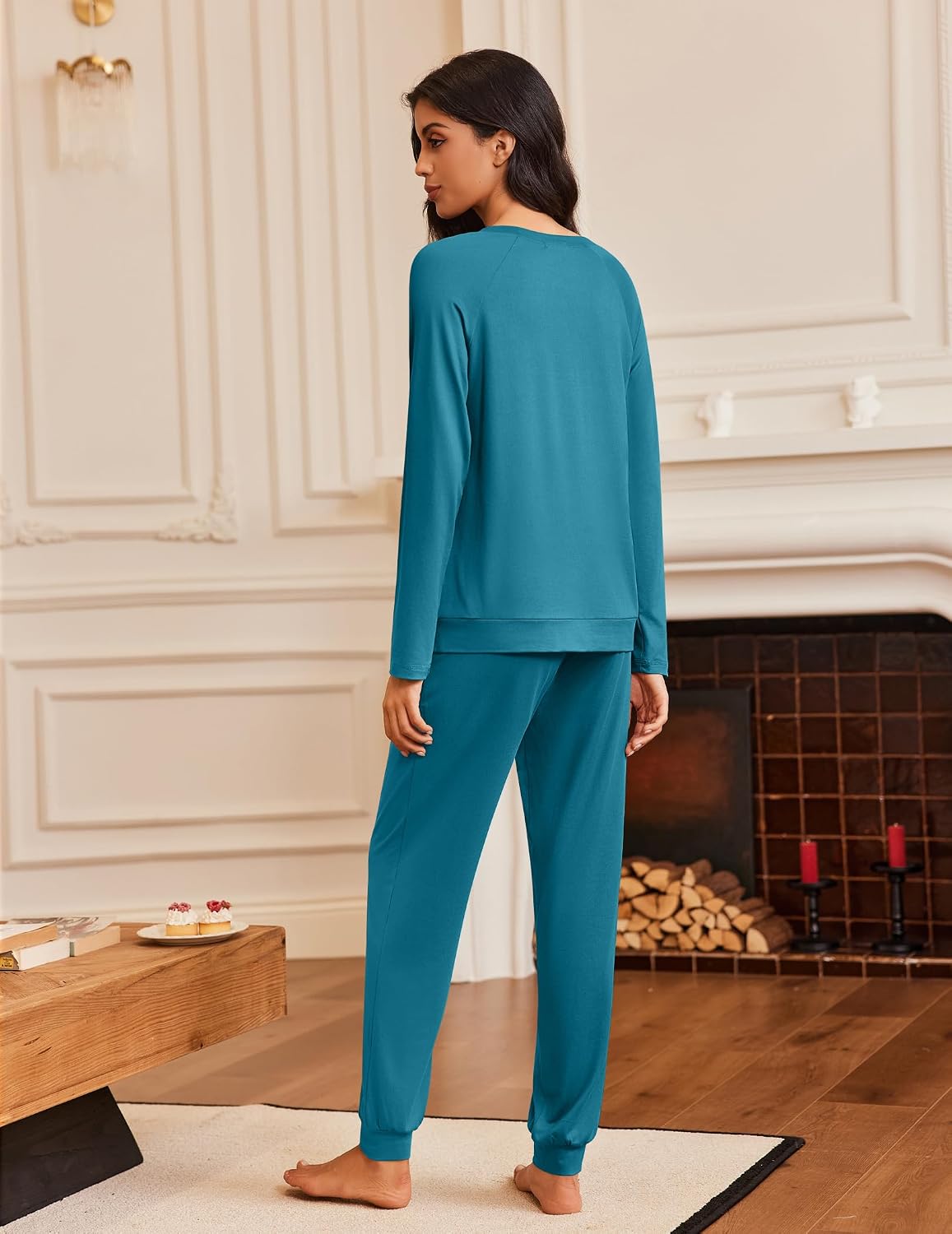 Detalle de Ekouaer Women's Pajama Set, 95% Polyester