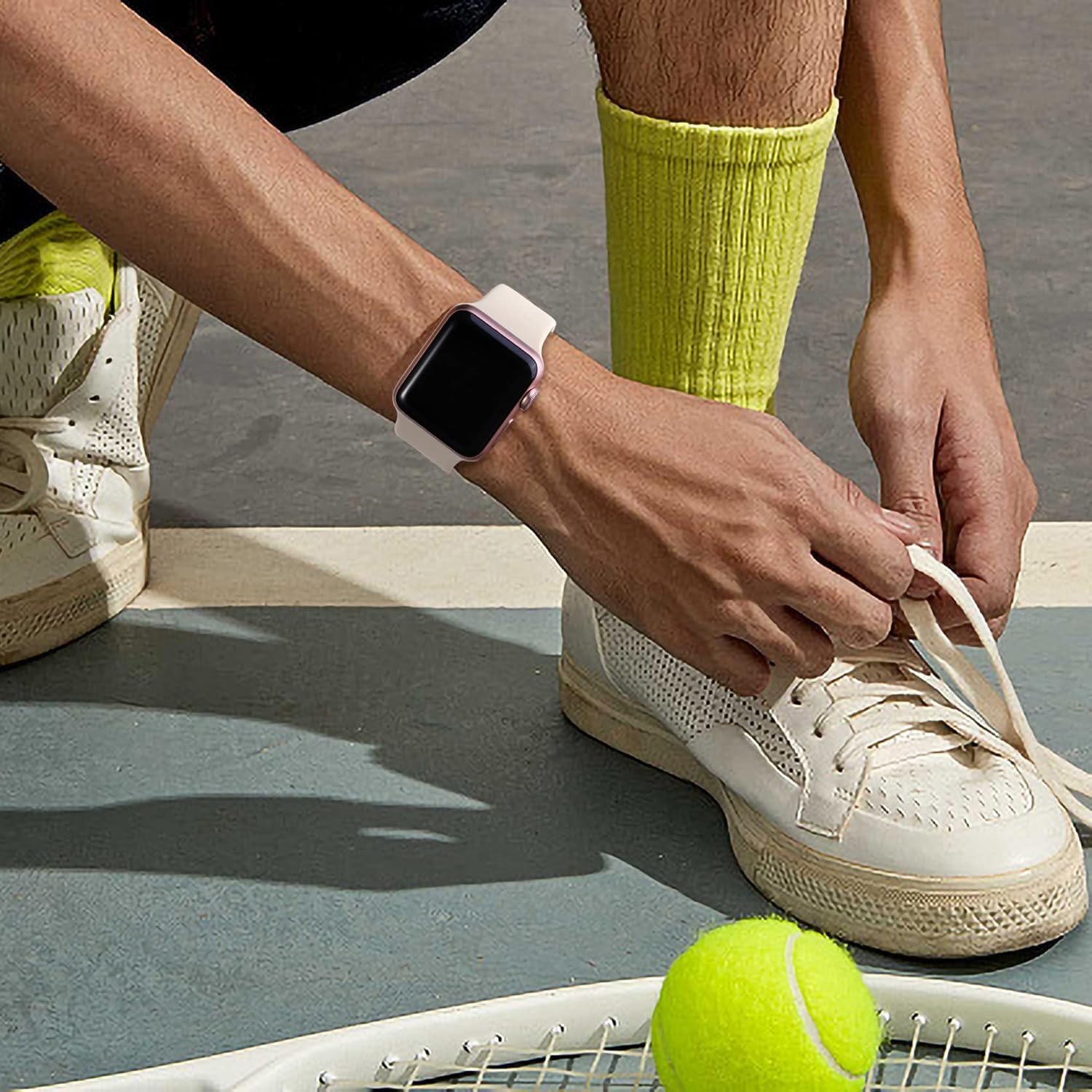 Thumbnail 6 de Epova Silicone Strap for Apple Watch – Starlight, Small (44/42mm, Series 1–11, Ultra)
