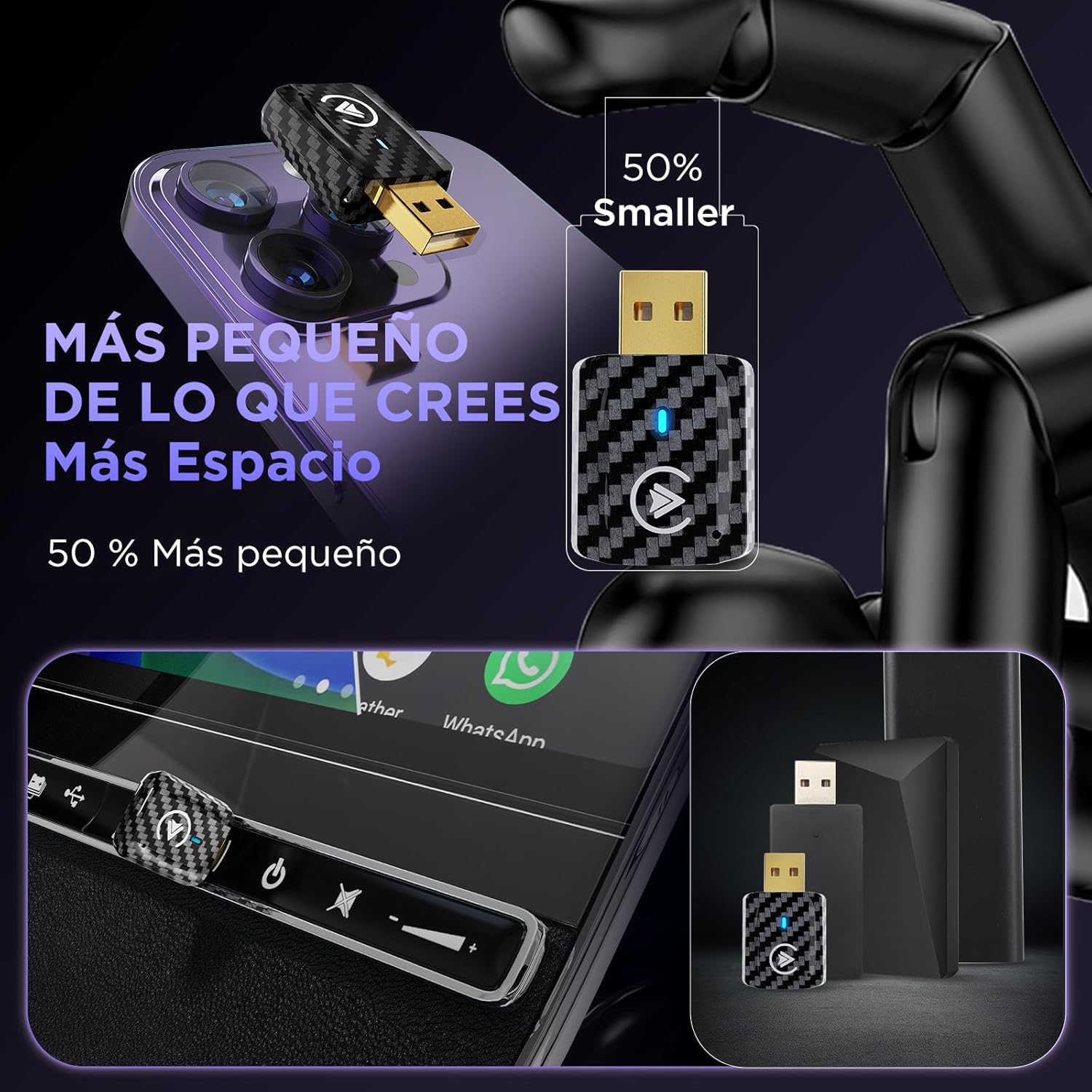 Thumbnail 5 de MSXTTLY Adaptador CarPlay Android Auto U2AC-01