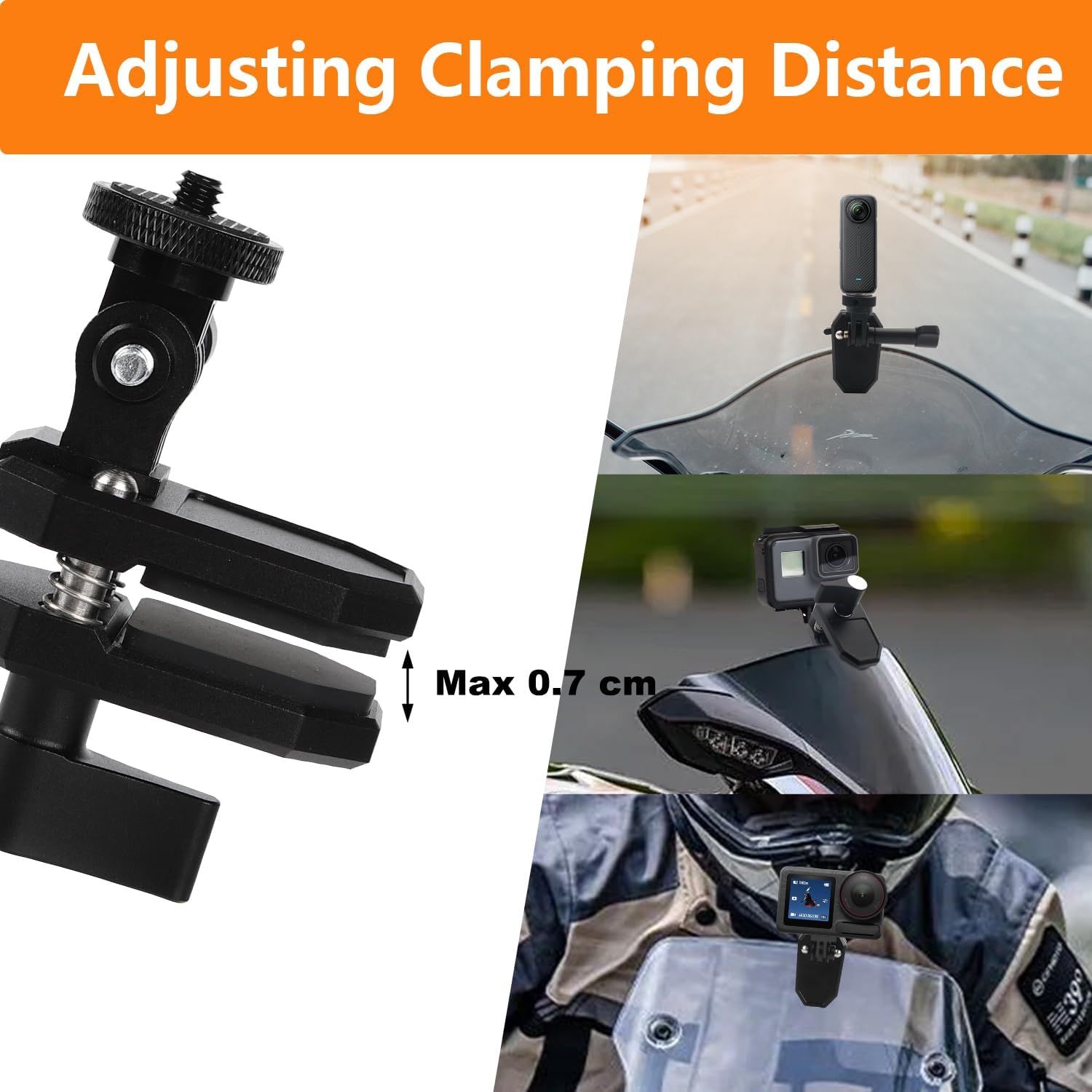 Detalle de HAFOKO Motorcycle Windshield Camera Mount for GoPro