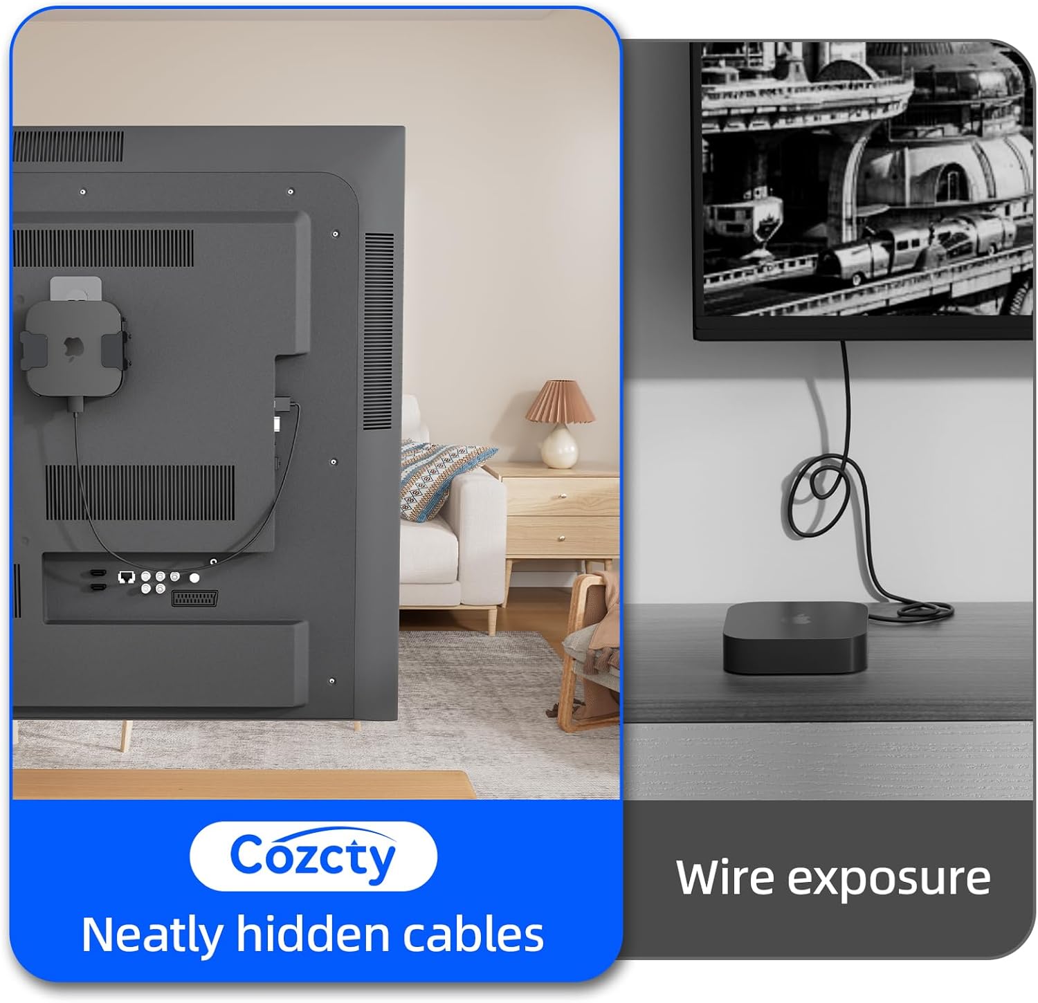 Detalle de Cozcty Mount for Apple TV: Wall-Mmounted Behind-TV Bracket (Black) for All Generations