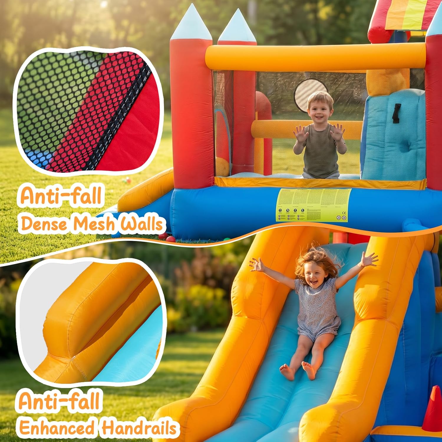 Thumbnail 4 de Bouncy Castle with Slide for Children: 9-in-1 Inflatable Play Centre