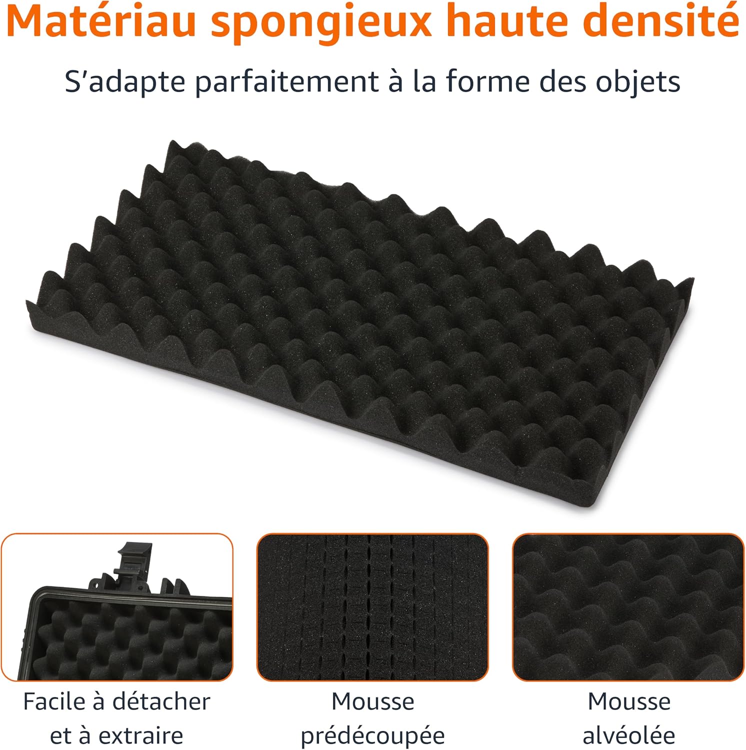 Detalle de Amazon Basics grand étui rigide de protection étanche pour caméra, drone et objectifs (mousse découpable) noir