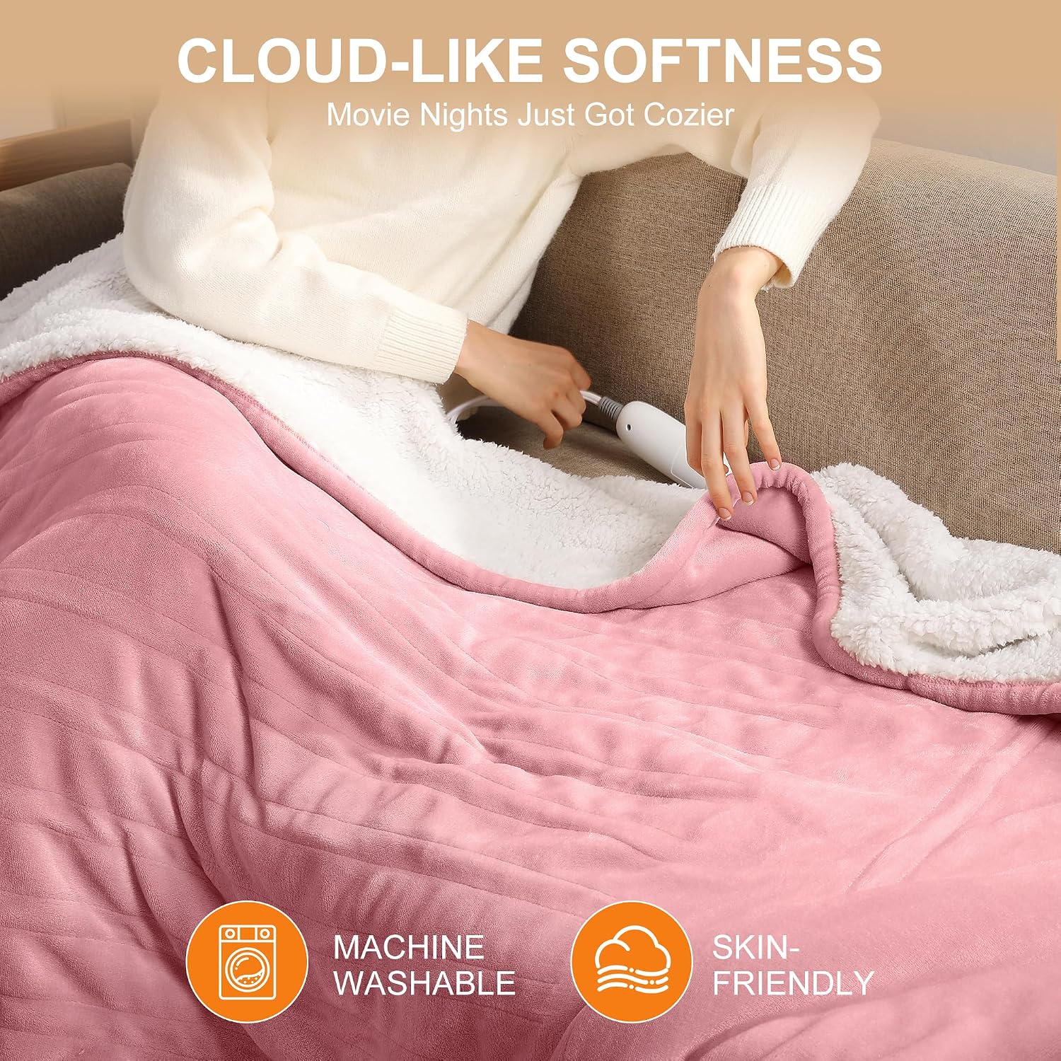 Thumbnail 6 de Molatink MDV-HTTHROW Heated Throw, 50" x 60", Reversible Flannel and Sherpa