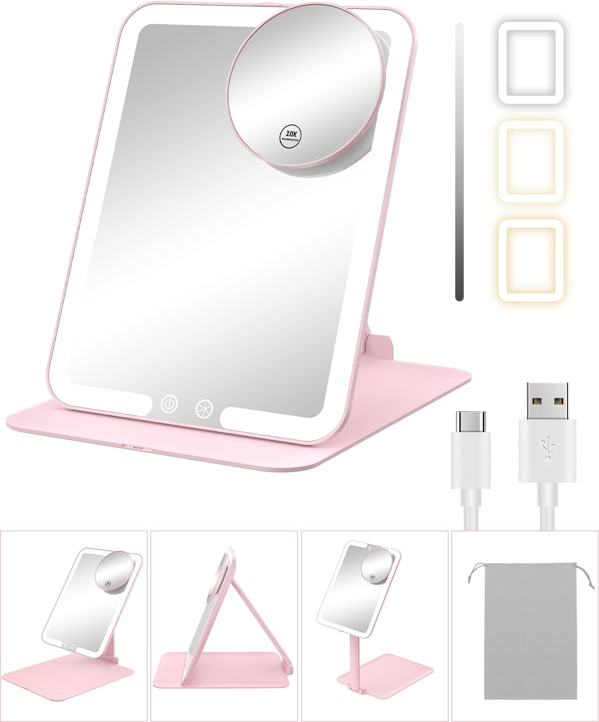 Detalle de Gospire Travel Makeup Mirror 10X 💄