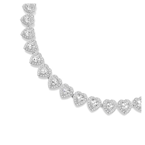 Thumbnail 3 de Swarovski Ariana Grande x Collana Tennis: gioiello con pavé di cristalli Cry a forma di cuore, placcatura rodio