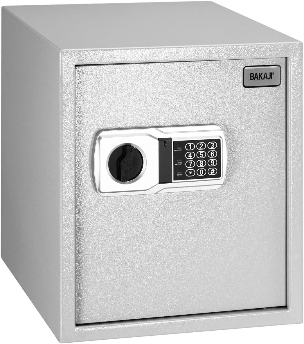 Detalle de BAKAJI Elektroniczny sejf 56 l, 40 × 35 × 40 cm, szary