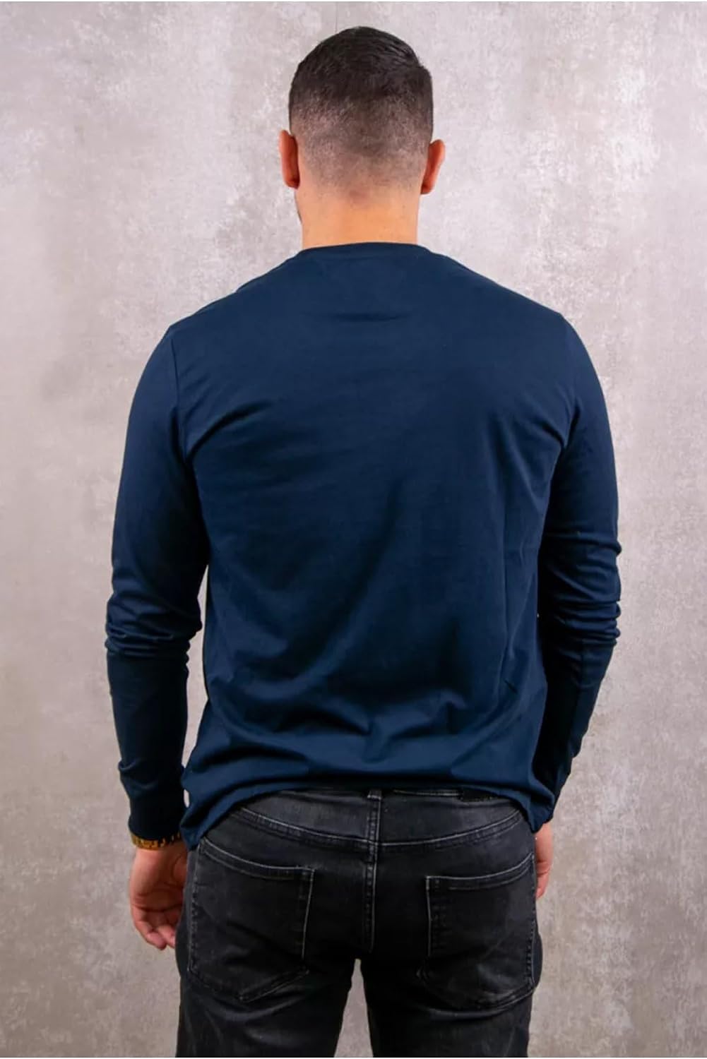 Detalle de Tommy Jeans T-shirt manches longues homme slim en coton « Chest Linear »