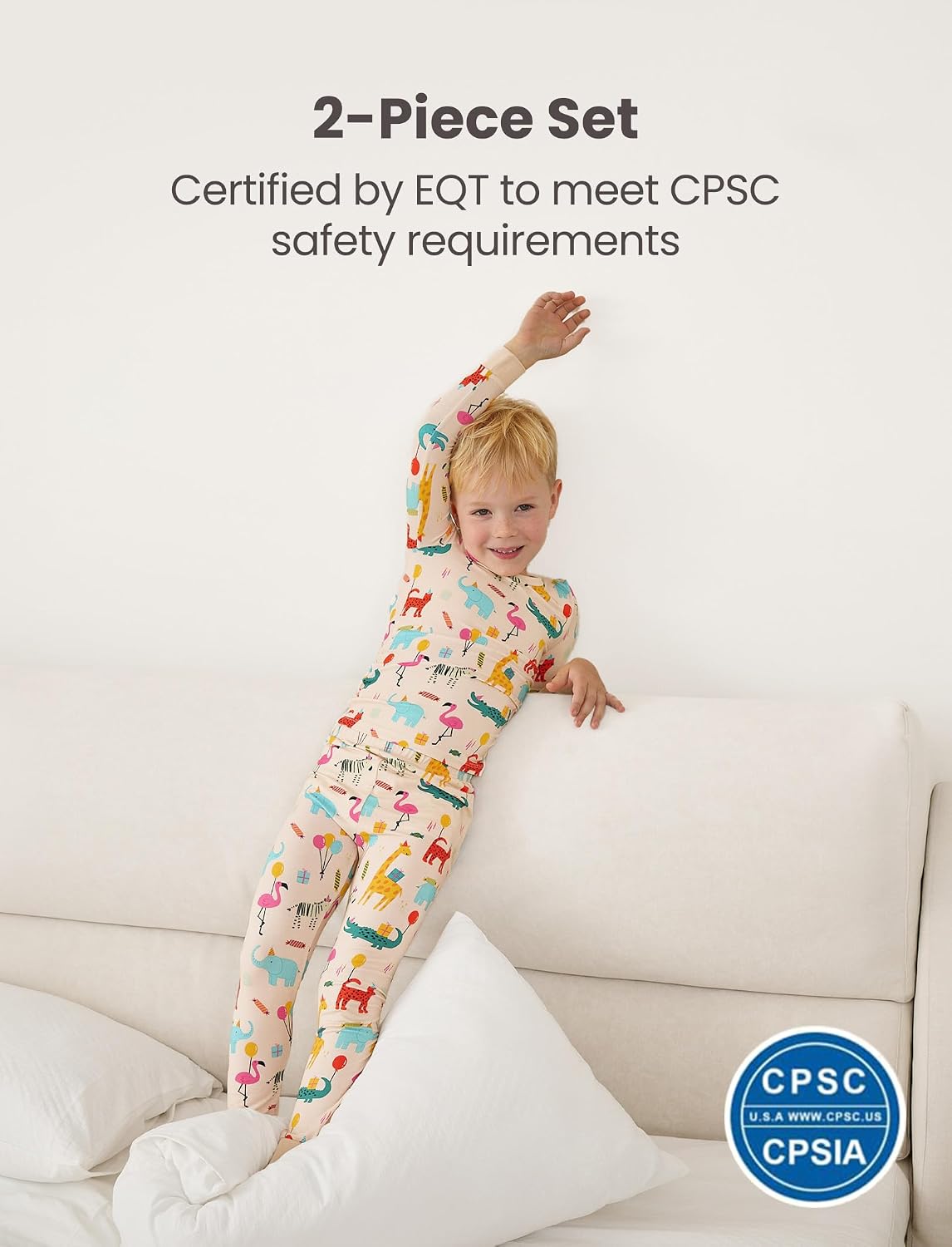 Detalle 2 de PATPAT Bamboo Viscose Toddler Pajama Sets (93% Viscose from Bamboo) — Ultra-Soft Snug Fit Sleepers