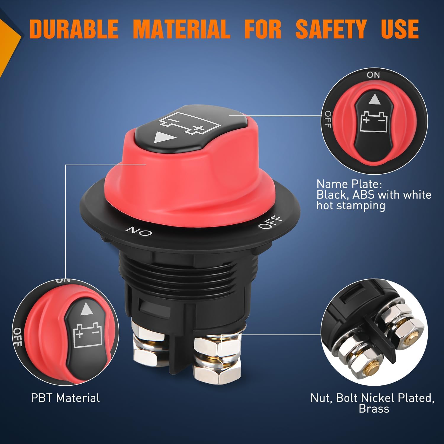 Thumbnail 3 de Nilight Battery Disconnect Switch 100A Waterproof ⚓