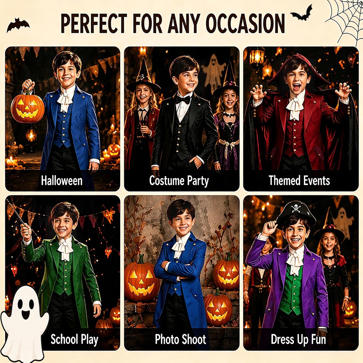 Detalle 2 de SIAEAMRG Boys' Gothic Tailcoat Jacket
