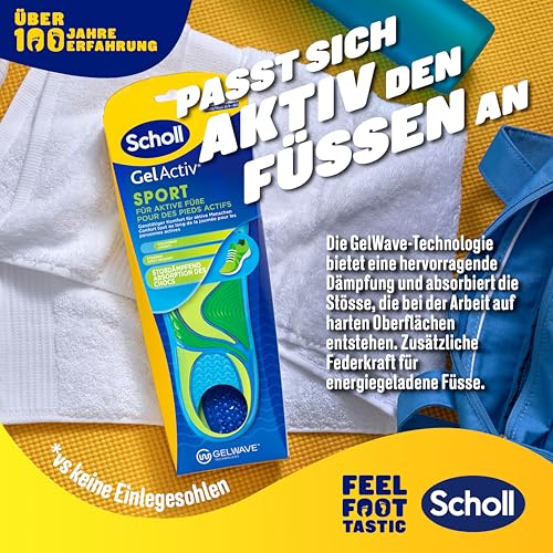 Detalle 2 de Scholl GelActiv Plantillas deportivas para hombre, absorción y suspensión