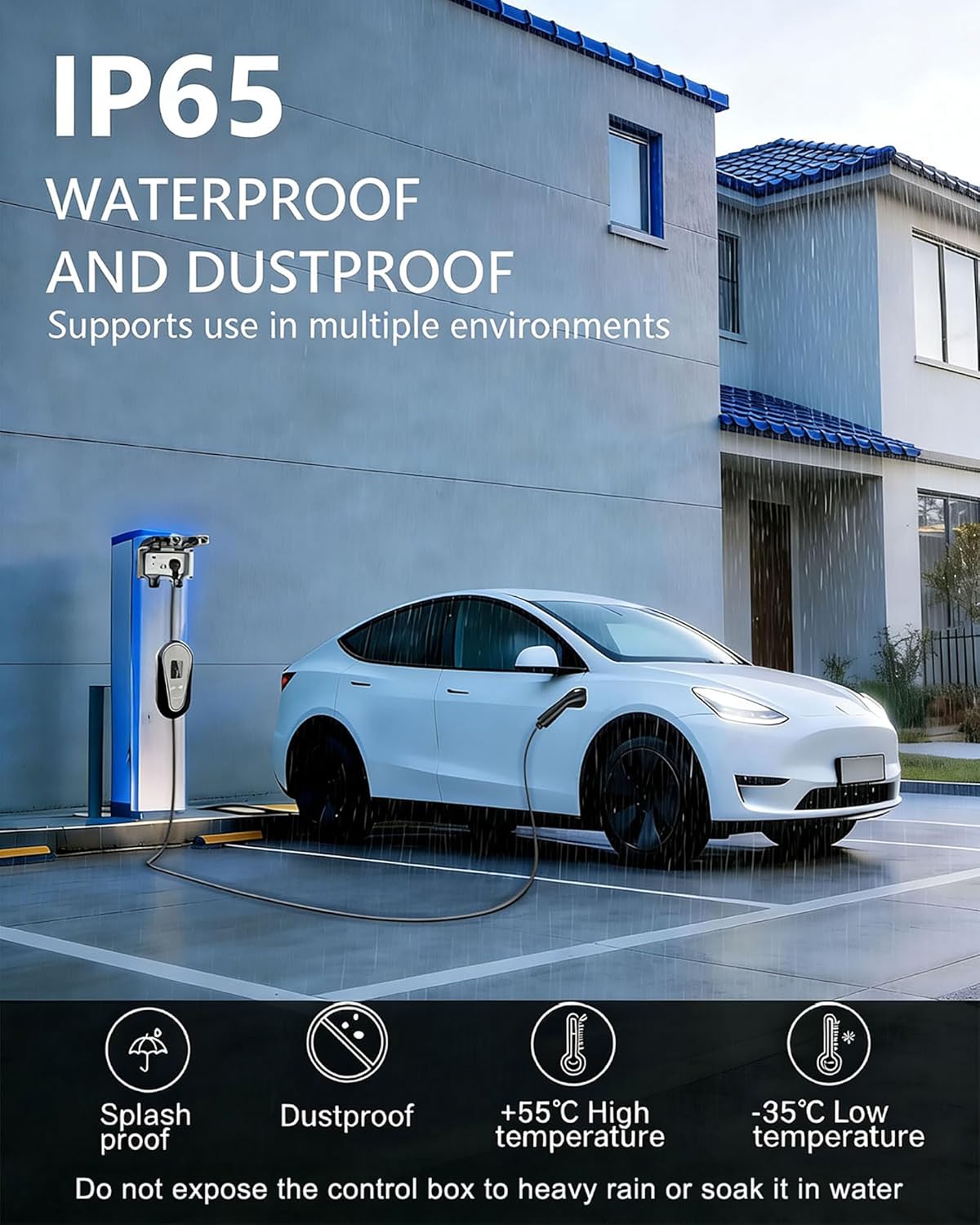 Thumbnail 4 de Waveloso Type 2 to 3 Pin EV Charger Cable (10.4m) with LED Screen, 6/8/10A Adjustable Current and Timing Delay