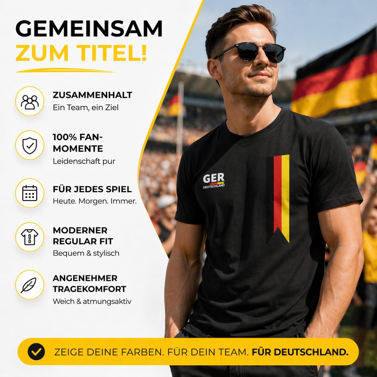 Detalle 2 de ATHLEJOY Deutschland WM 2026 Trikot – Herren & Damen | Fanartikel zur Fußball-Weltmeisterschaft 2026