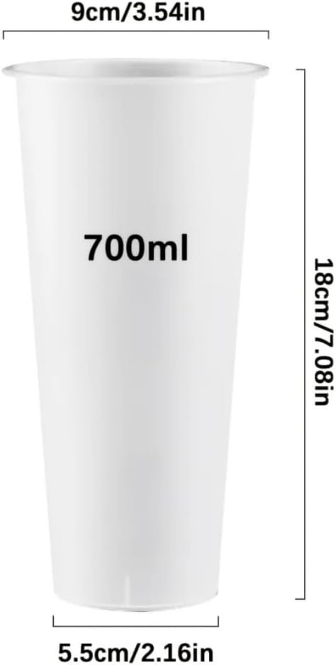 Thumbnail 1 de Xsdgi 50er Set Plastikbecher Mehrweg, matt weiß, Hartplastik Trinkbecher (ca. 500 ml / 17 OZ), spülmaschinenfest