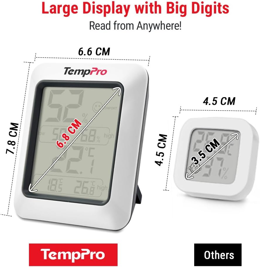 Detalle de ThermoPro digitales Thermo-Hygrometer für Innenraumklima mit Aufzeichnung von Temperatur & Luftfeuchtigkeit