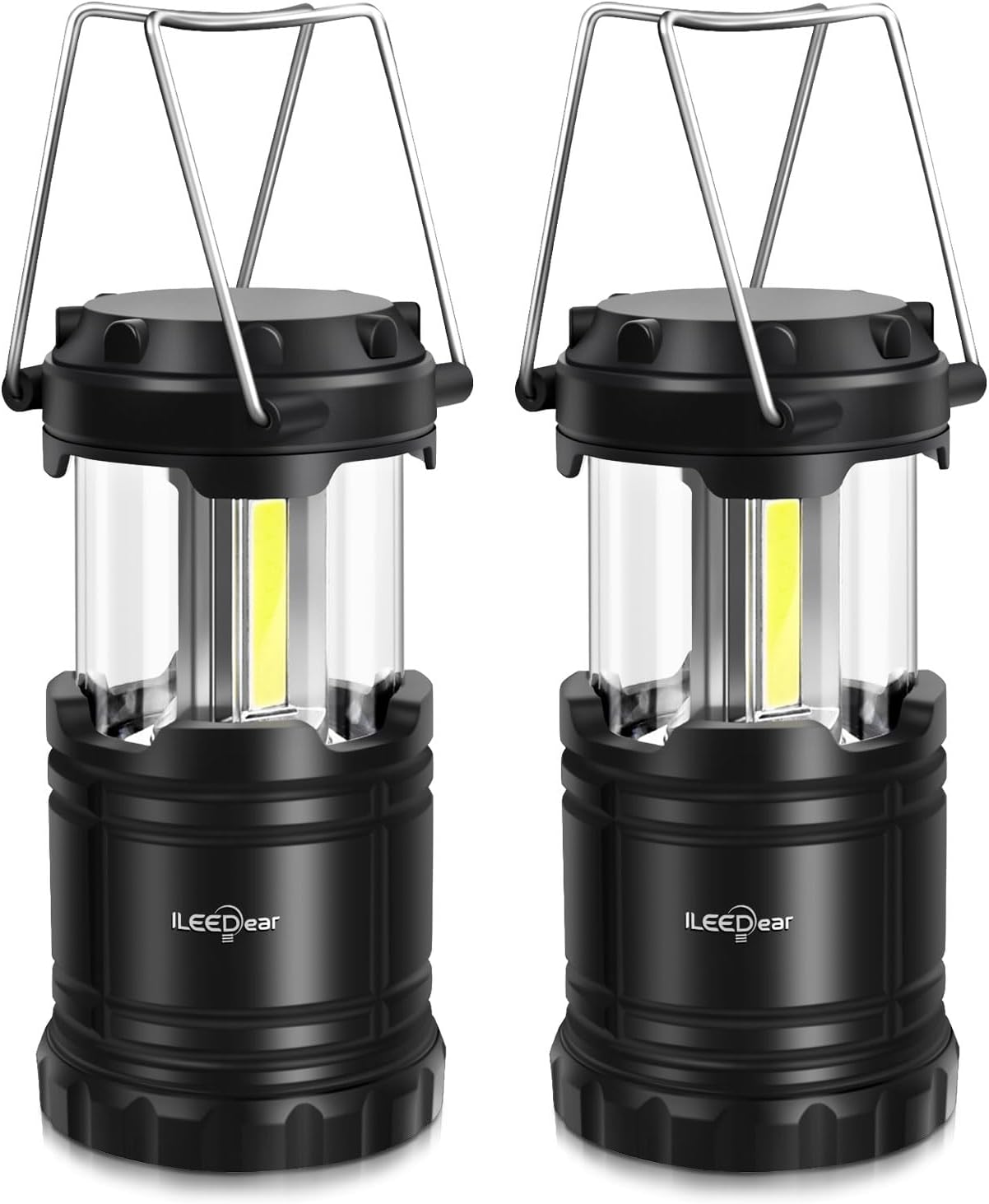 Detalle de ILEEDear Camping Battery Operated Lantern (Pack of 2) – Foldable Ultra Bright LED Lamp for Hiking, Emergencies and Power Failures
