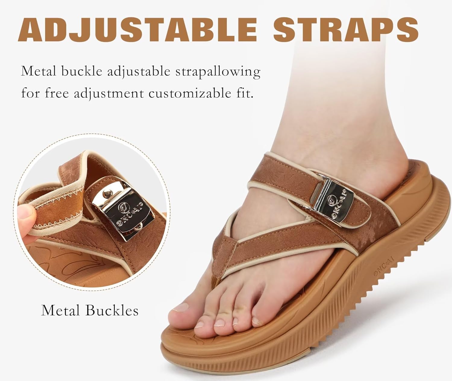 Thumbnail 3 de ONCAI Women’s Orthopedic Platform Flip Flops with Arch Support