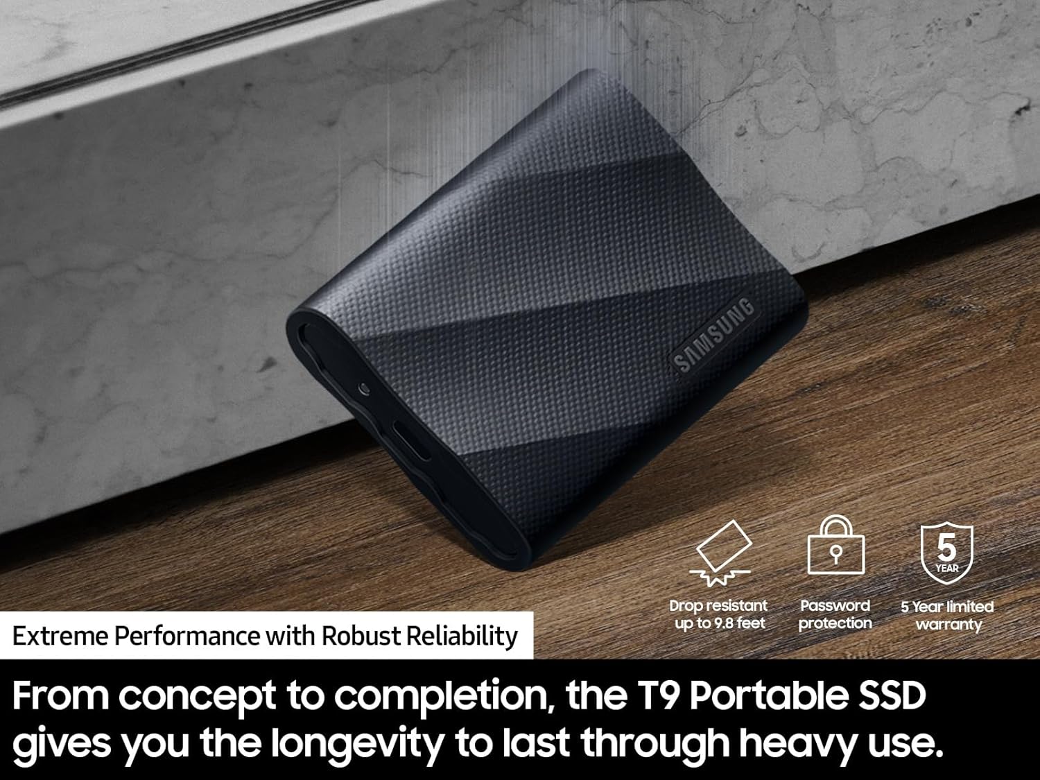 Detalle 2 de Samsung T9 Portable 1TB SSD with USB 3.2 Gen 2x2