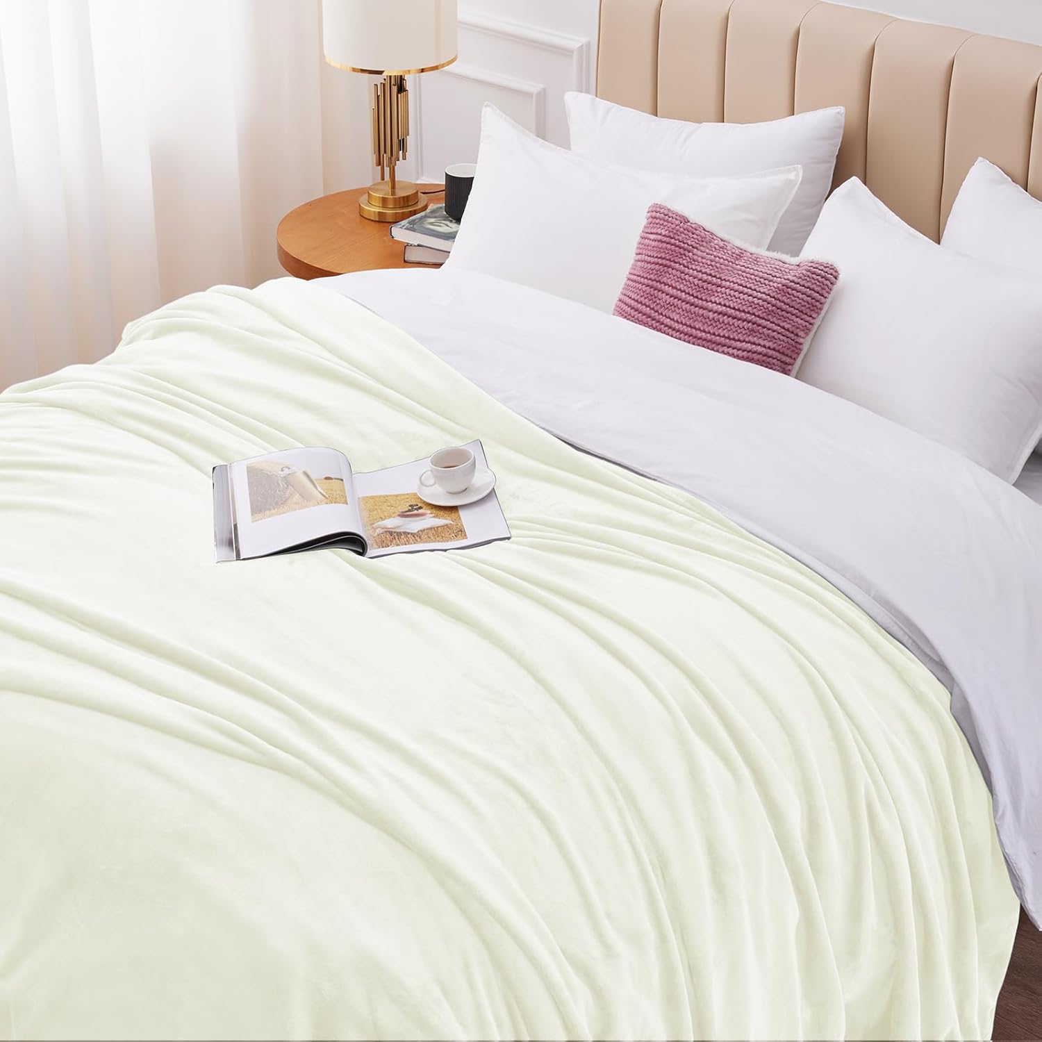Thumbnail 2 de WAVVE Kuscheldecke Flauschig – Sofadecke 150x200 cm aus Microfaser, Creme