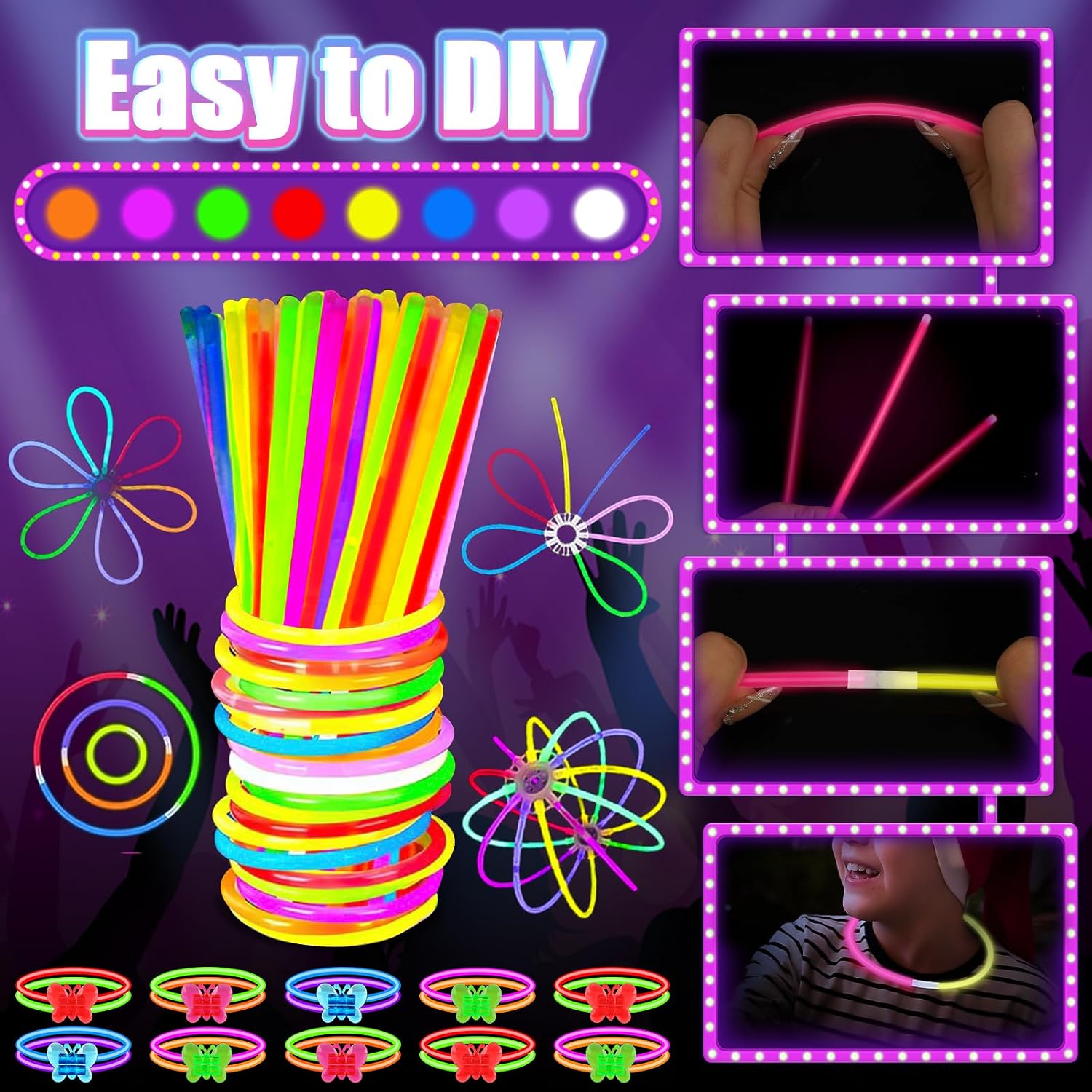 Detalle 2 de MIBOTE Glow Party Kit, 269 Pieces