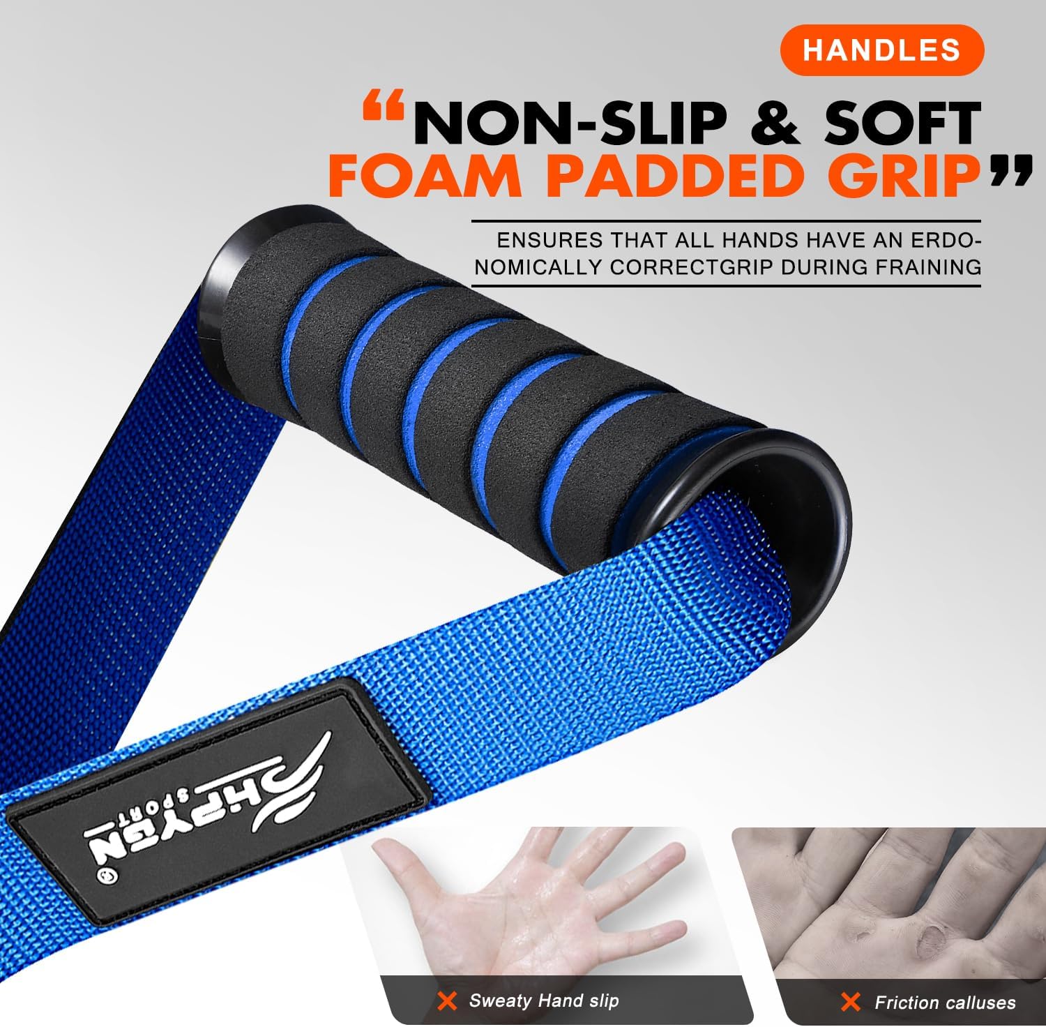 Detalle de HPYGN cable handles Exercise Attachments with Nylon Straps and Foam Grips