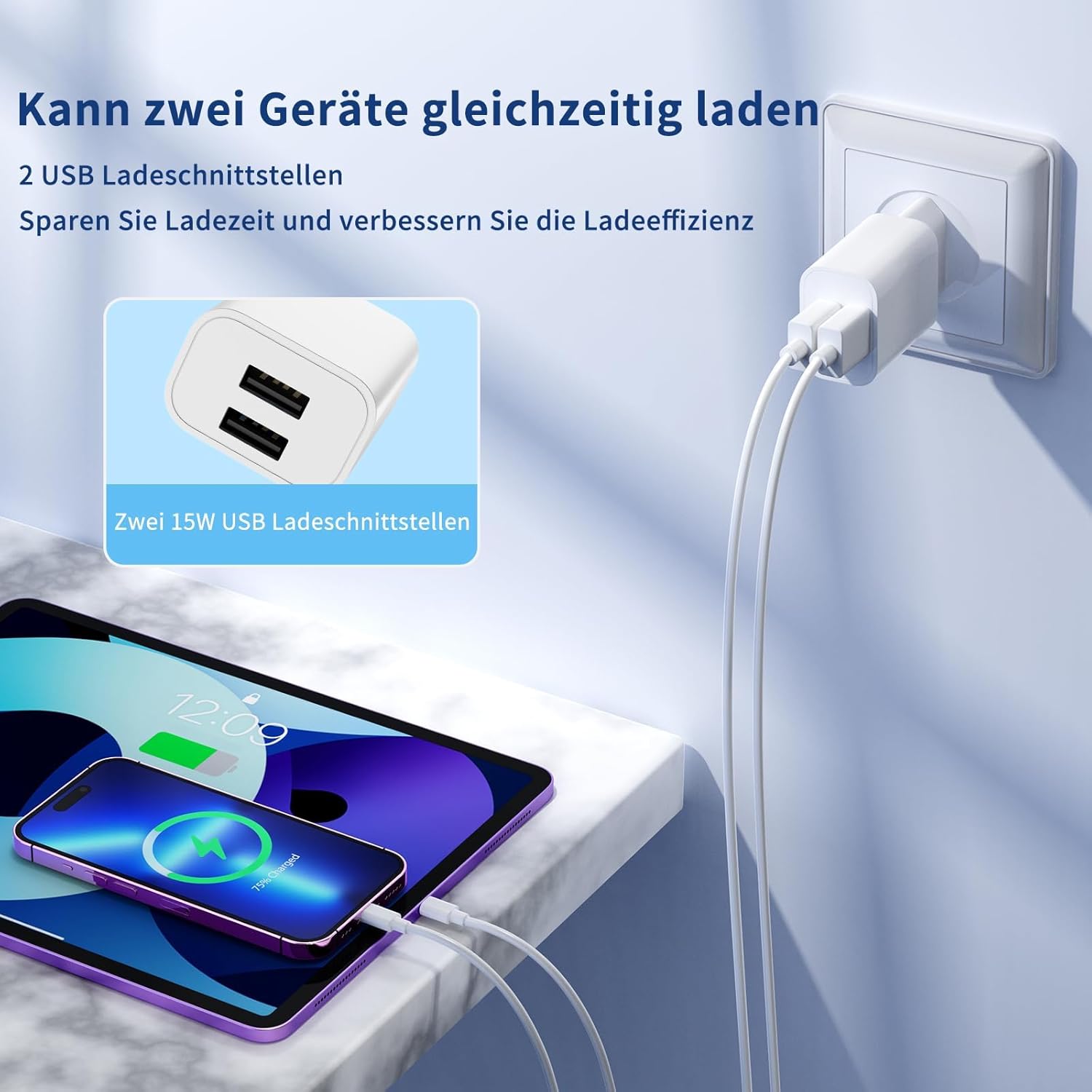 Thumbnail 3 de 4er Pack USB Ladegerät 2,0 A 📱