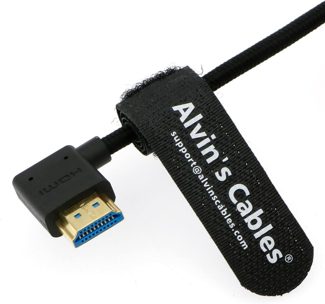 Thumbnail 1 de Alvin's Cables 8K 2.1 HDMI High Speed Straight to Left Angle Braided Coiled Cable