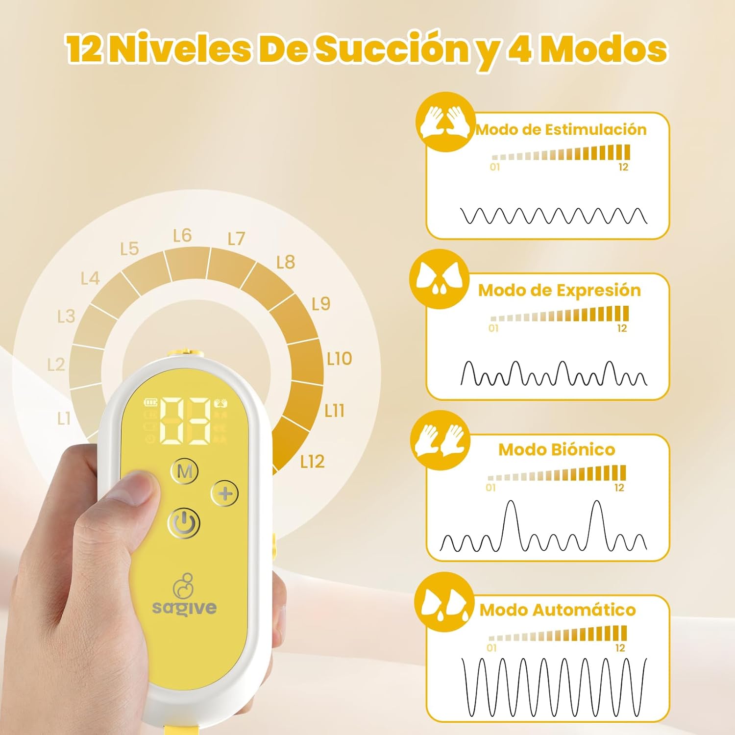 Thumbnail 2 de Saglve Sacaleches Eléctrico manos libres 300mmHg