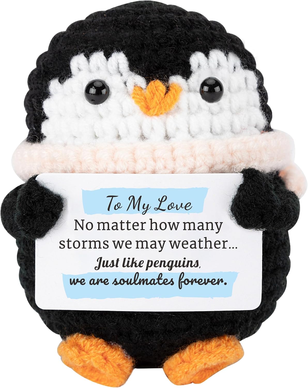 Detalle de HONZEE I Love You Penguin plush gift for couples