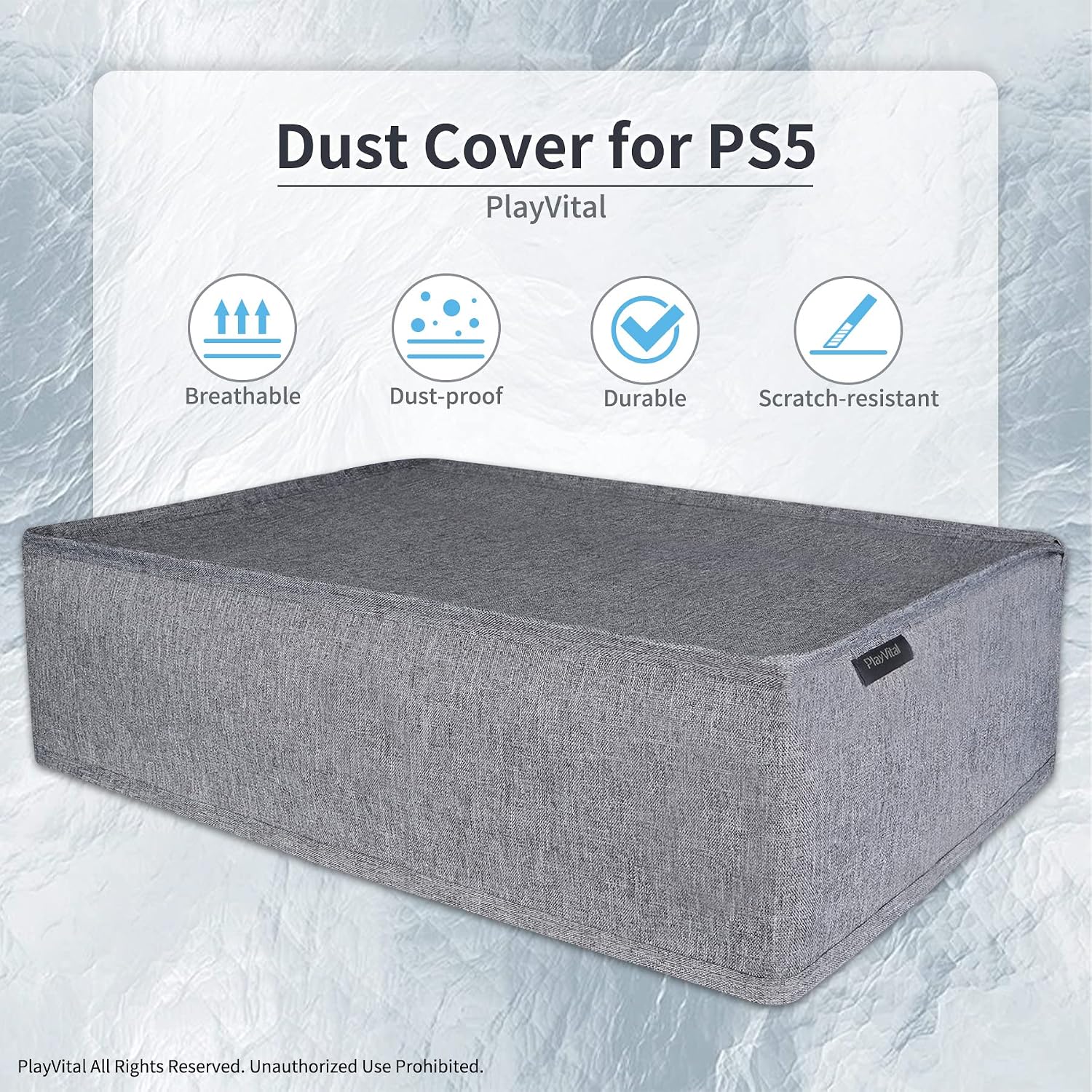 Detalle de PlayVital Nylon Horizontal Dust Cover for PS5 (Horizontal) — Grey