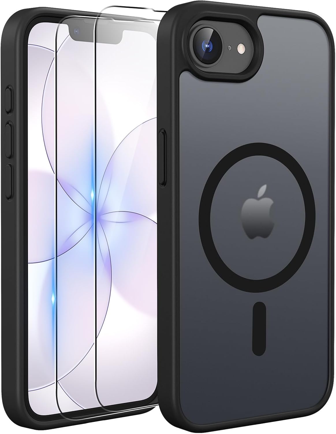 Detalle de TQIAHF Cover Magnetica per iPhone 16e/17e con 2 Pellicole in Vetro Temperato – Nero