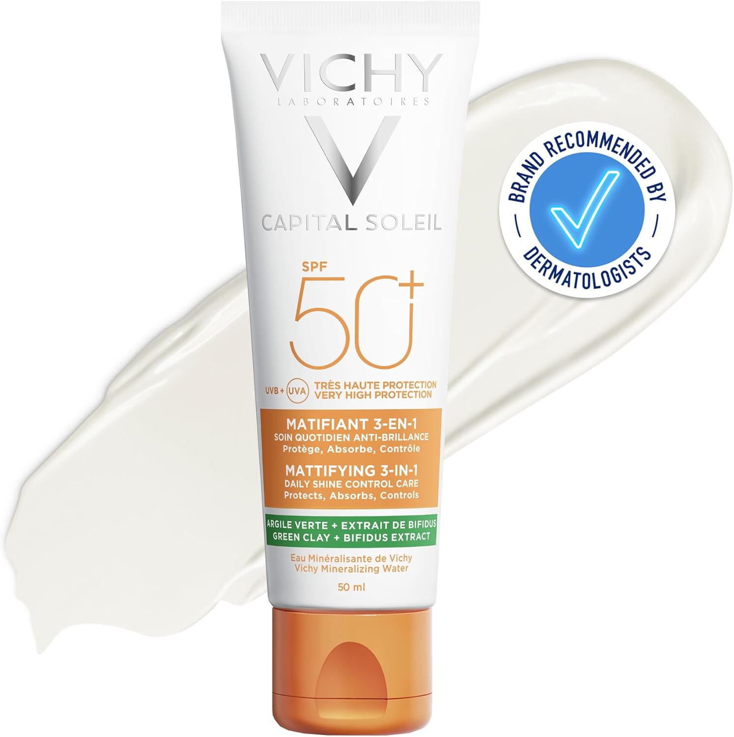 Detalle de Vichy Capital Soleil Mattifying & Correcting 3-in-1 SPF 50+ for the Face