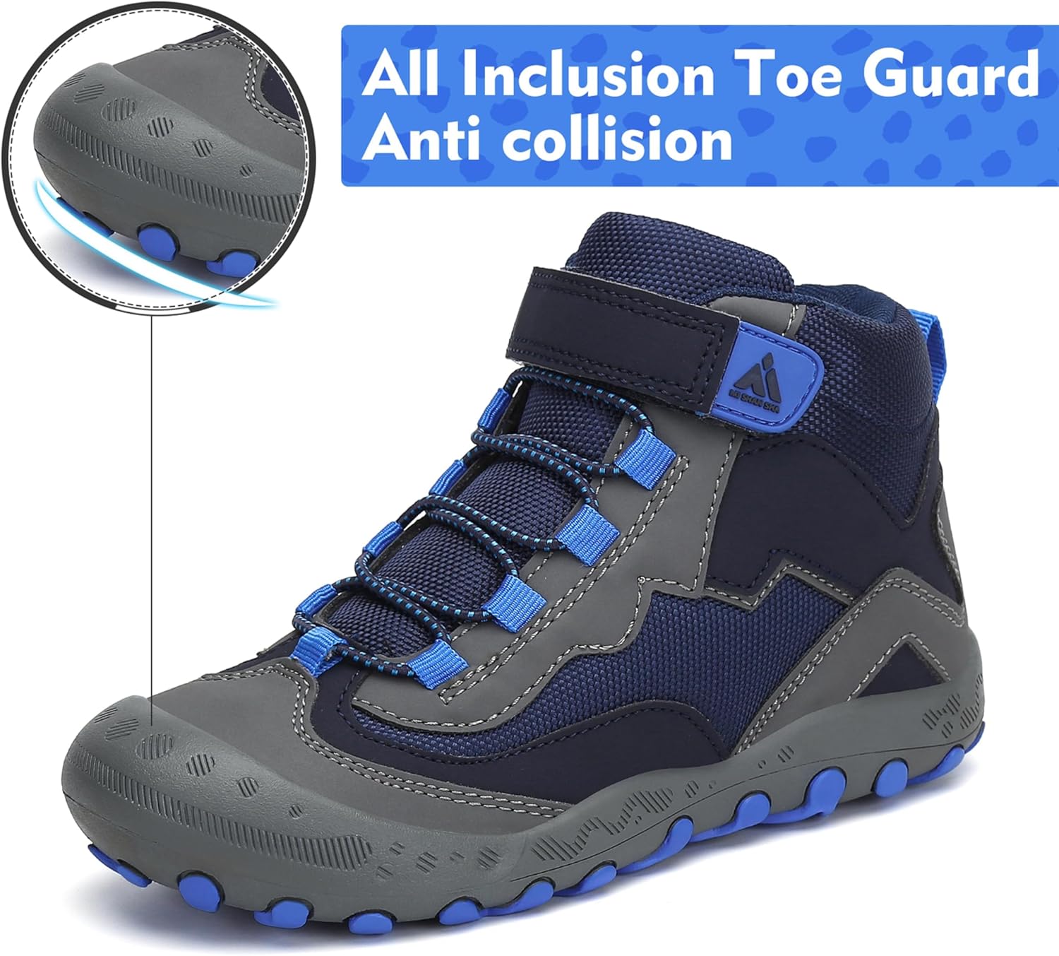 Thumbnail 2 de Mishansha Kinder Wanderschuhe/Trekkingstiefel aus Leder – rutschfeste Outdoor-Trekkingschuhe mit Schnellverstellsystem