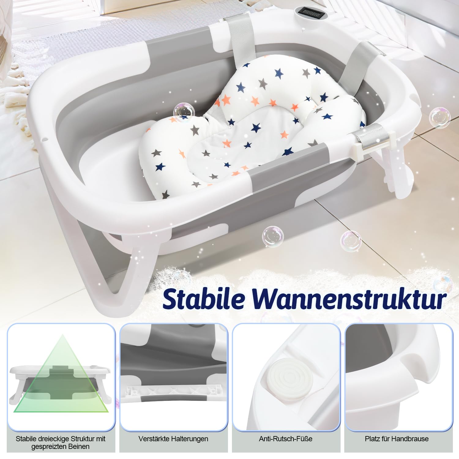 Detalle 2 de Ansobea Baby Badewanne mit Thermometer