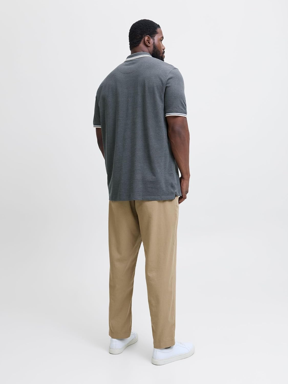 Detalle de Jack & Jones Herren Plus Size Einfarbiges Poloshirt JJepaulos Ss Noos Pls – normal geschnitten