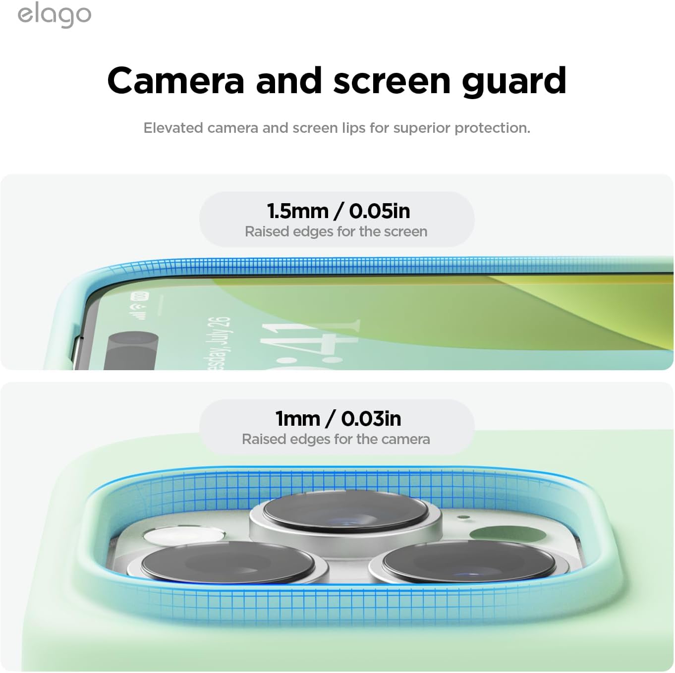 Detalle de elago Liquid Silicone Case for iPhone 16 Pro Max (Soft Mint) – Full Protection, Slim Grip