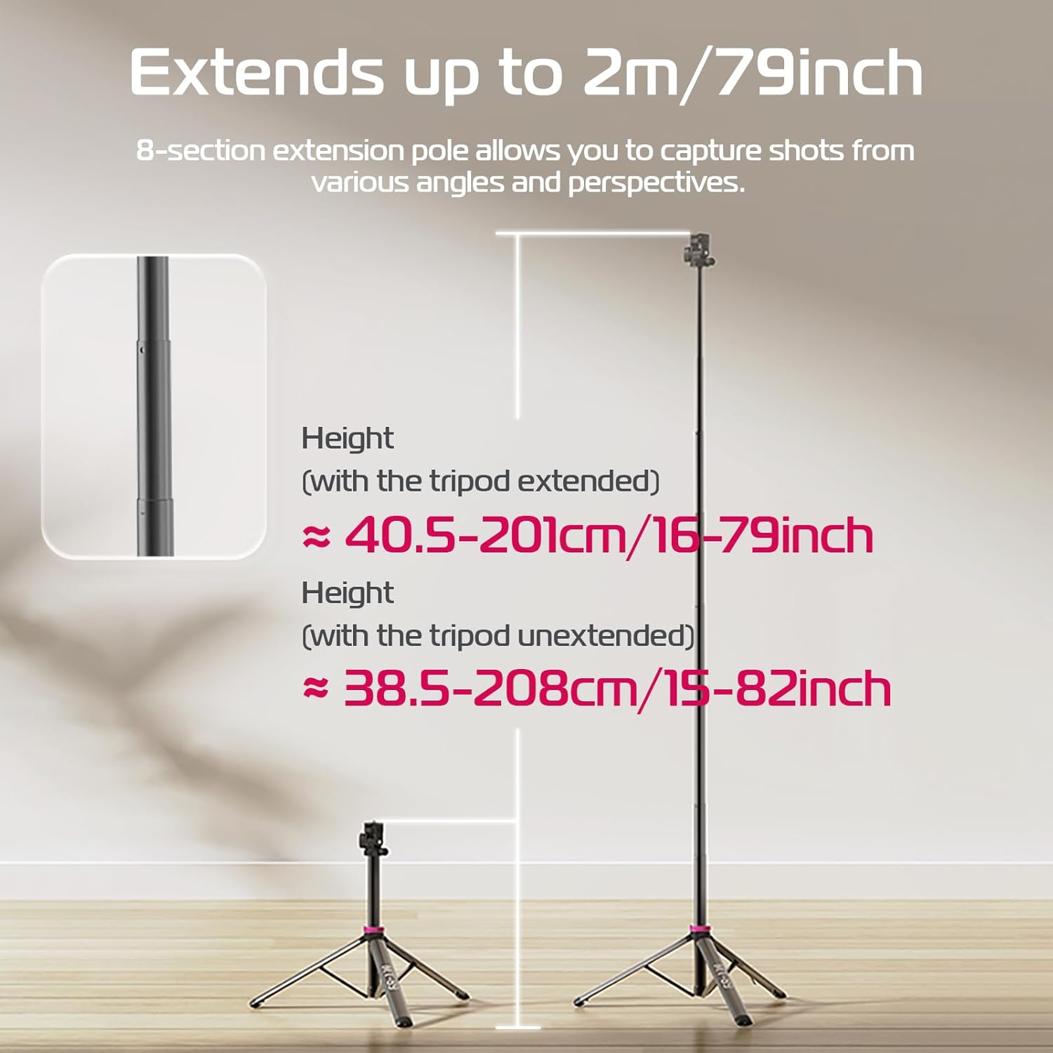 Thumbnail 6 de ULANZI MT-89 Portable Adjustable Light Stand with 1/4" Quick Release Tripod Head